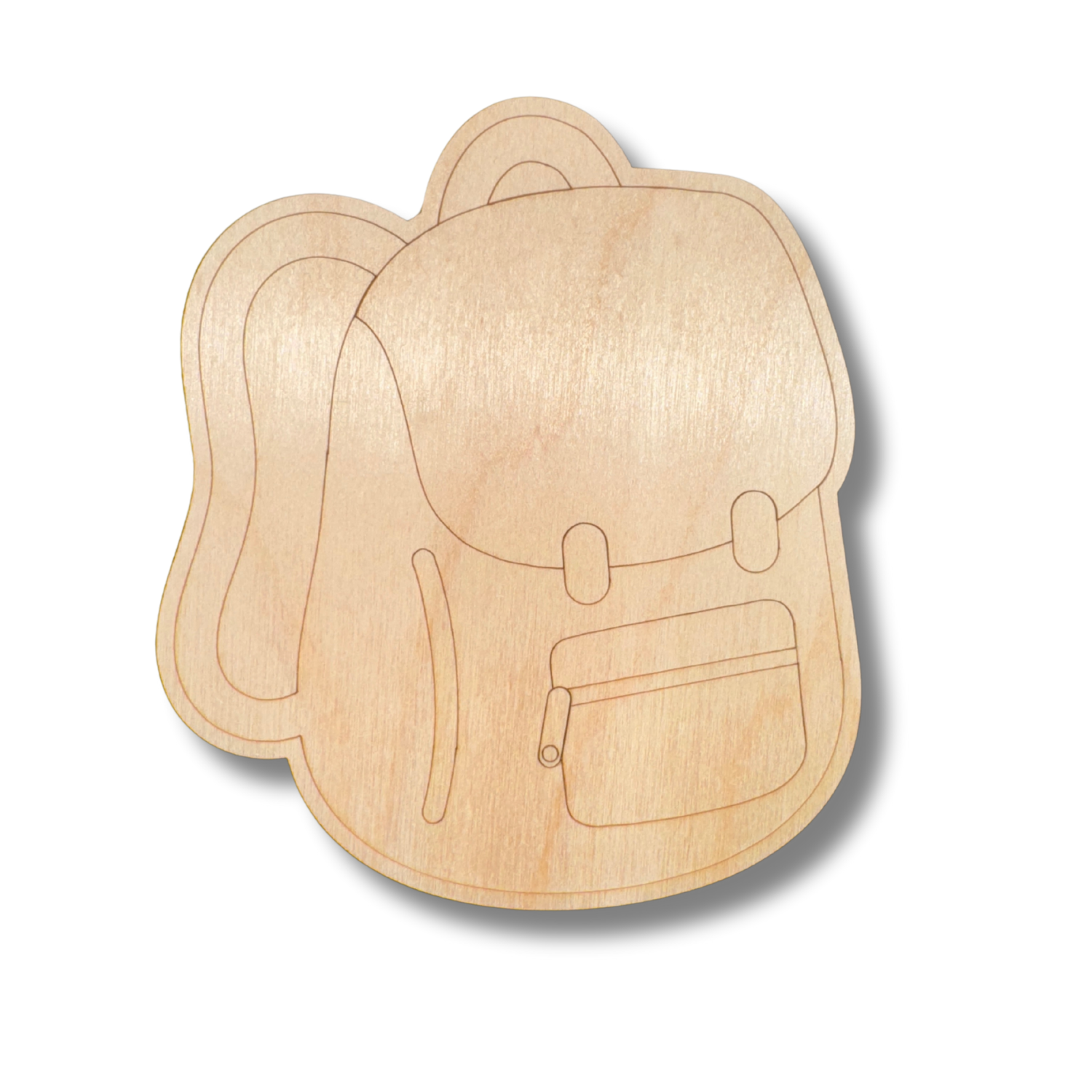 Unfinished Wood Craft: Etched Book Bag Shape for Paint By Line DIY Projects, Up to 30 Pieces Available