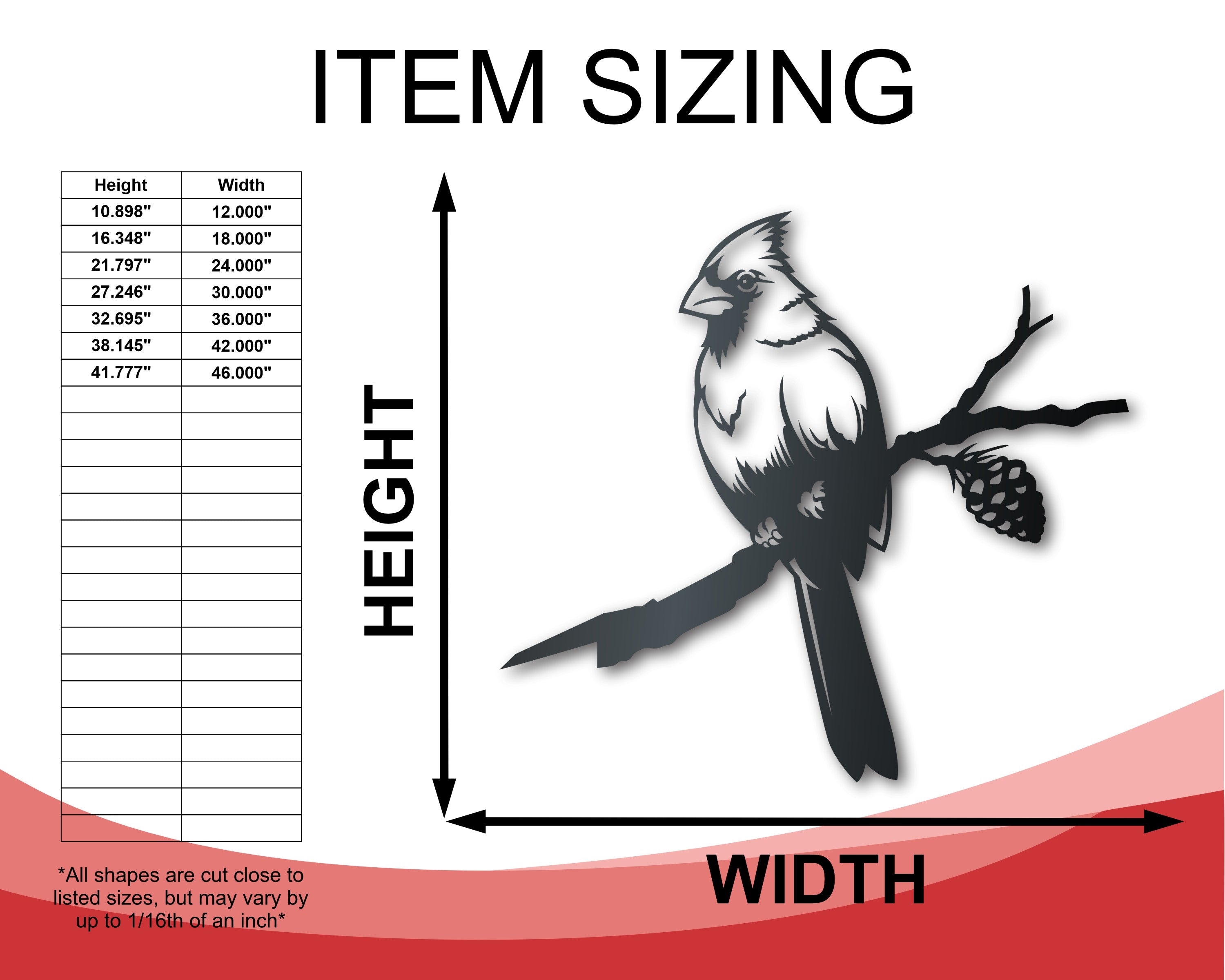 Versatile Metal Cardinal Tree Stake: Up to 46 Inches, Over 20 Color Choices, Indoor/Outdoor