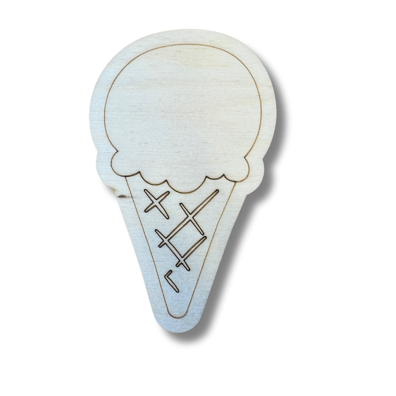 Unfinished Wood Hand - Etched Single Ice Cream Scoop - Shaped DIY Paint - by - Line Crafting Product with up to 30 DIY Possibilities