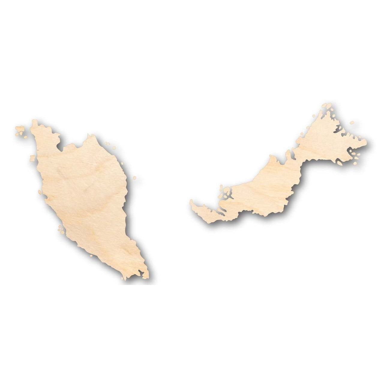 2 Pieces of Unfinished Malaysian - Shaped Wood for Up to 46 DIY Crafts