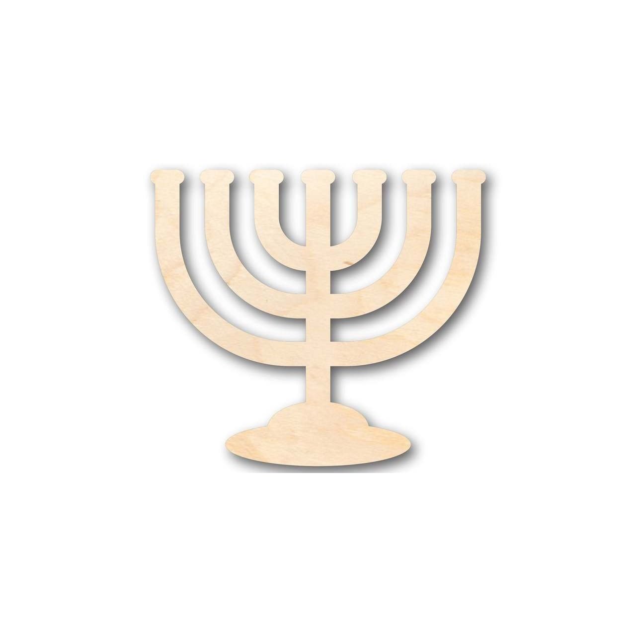 DIY Unfinished Wood Menorah Shape Craft Supplies for Hanukkah - Up to 46 Pieces