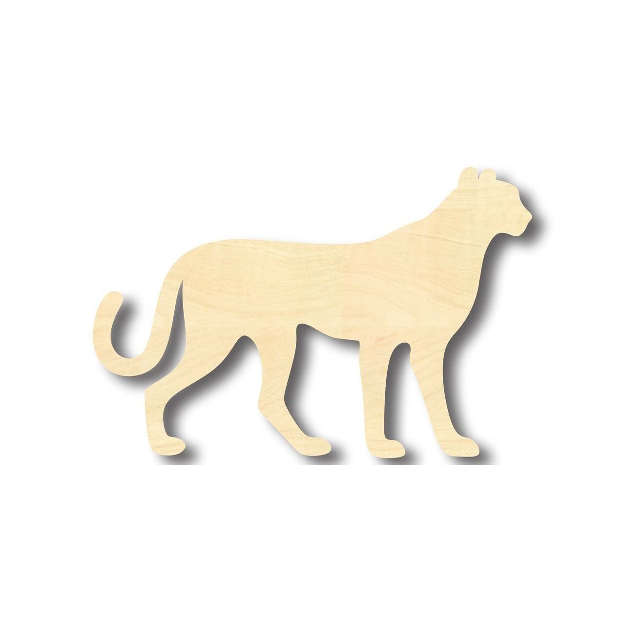 Unfinished Baltic Birch Plywood Cheetah Shape for DIY Animal and Wildlife Crafts up to 46 Projects