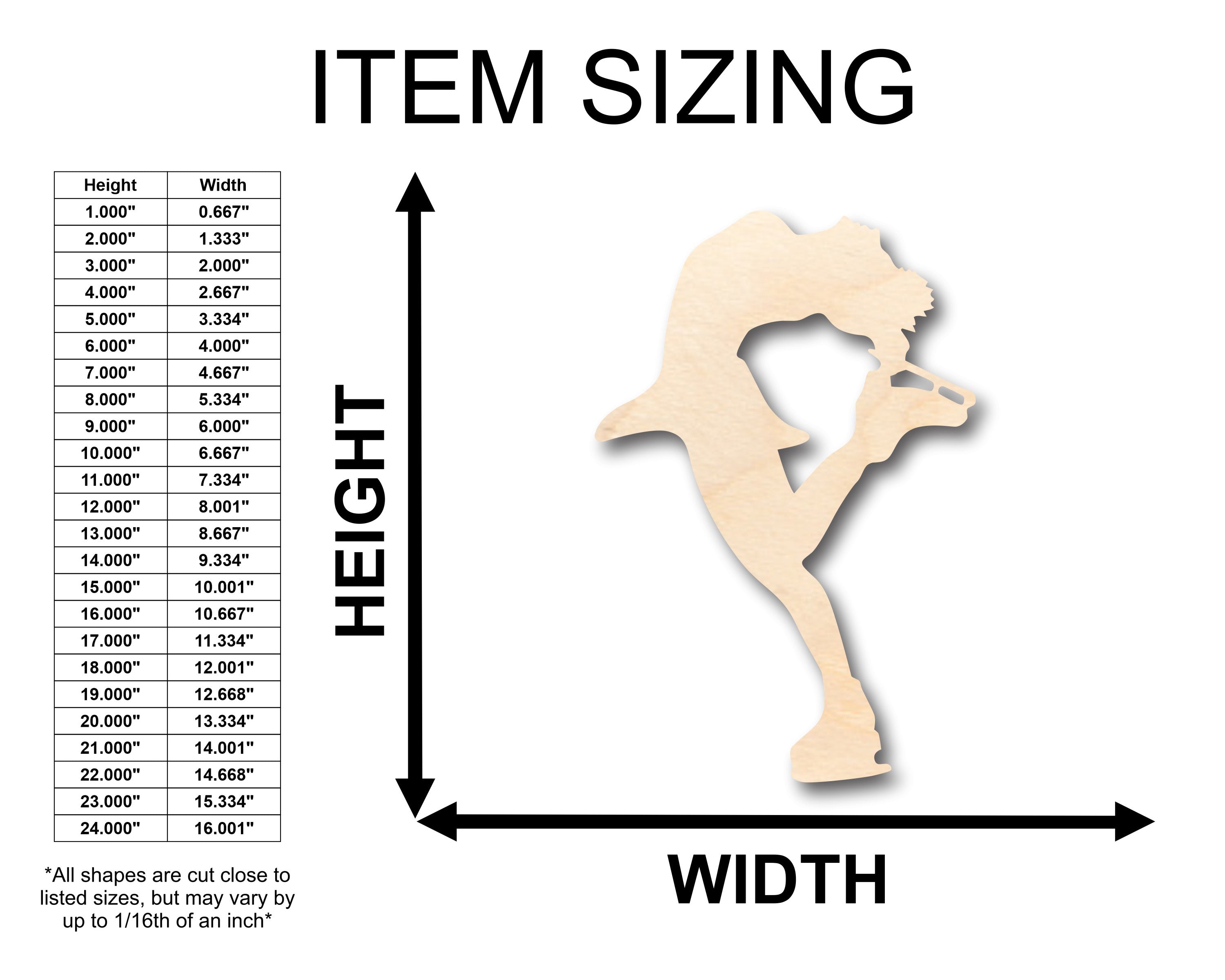 DIY Unfinished Wood Figure Skating Shape for Crafts up to 46