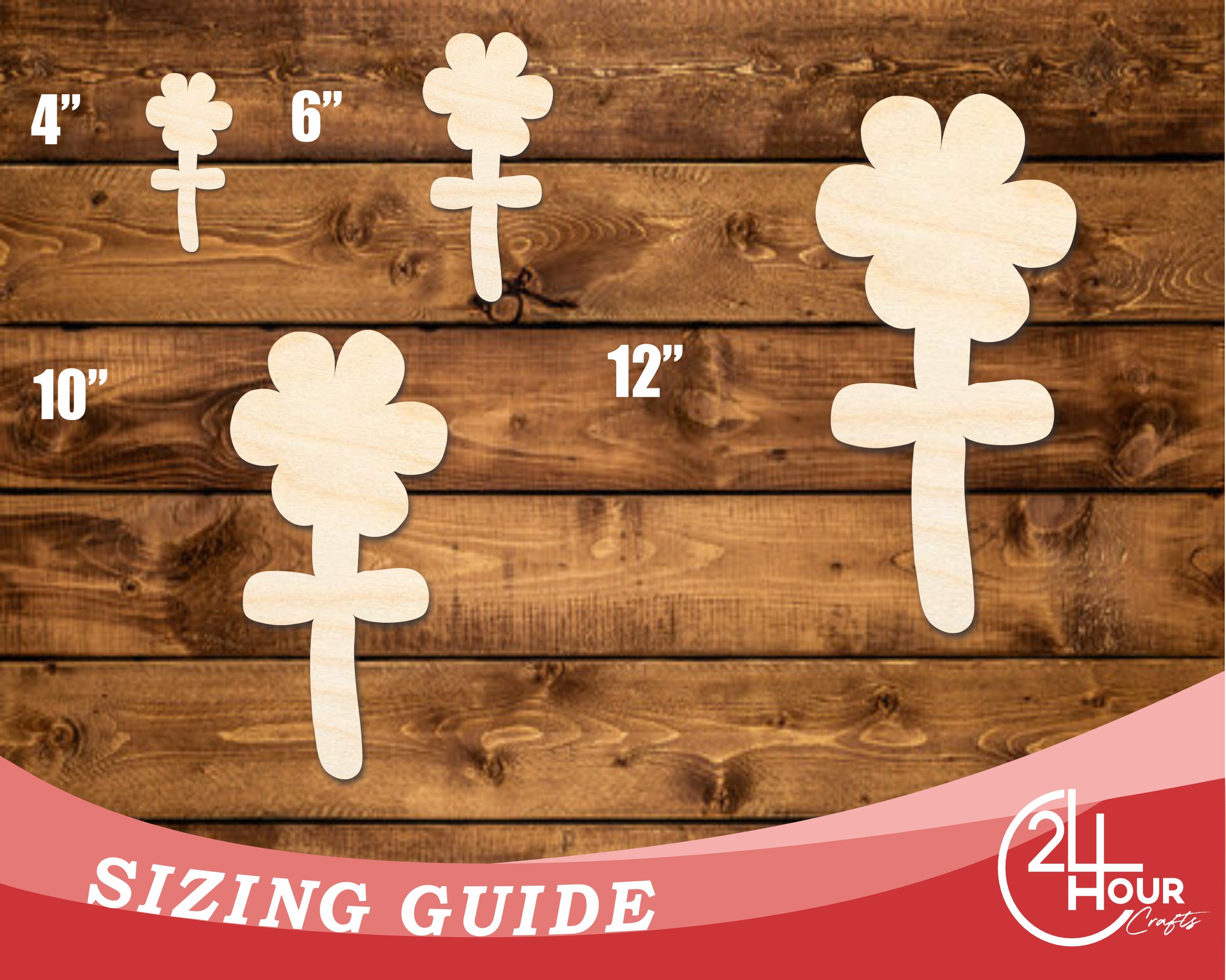 Unfinished DIY Craft Cutout in the Shape of a Balloon Flower | Up to 46 DIY Projects Available