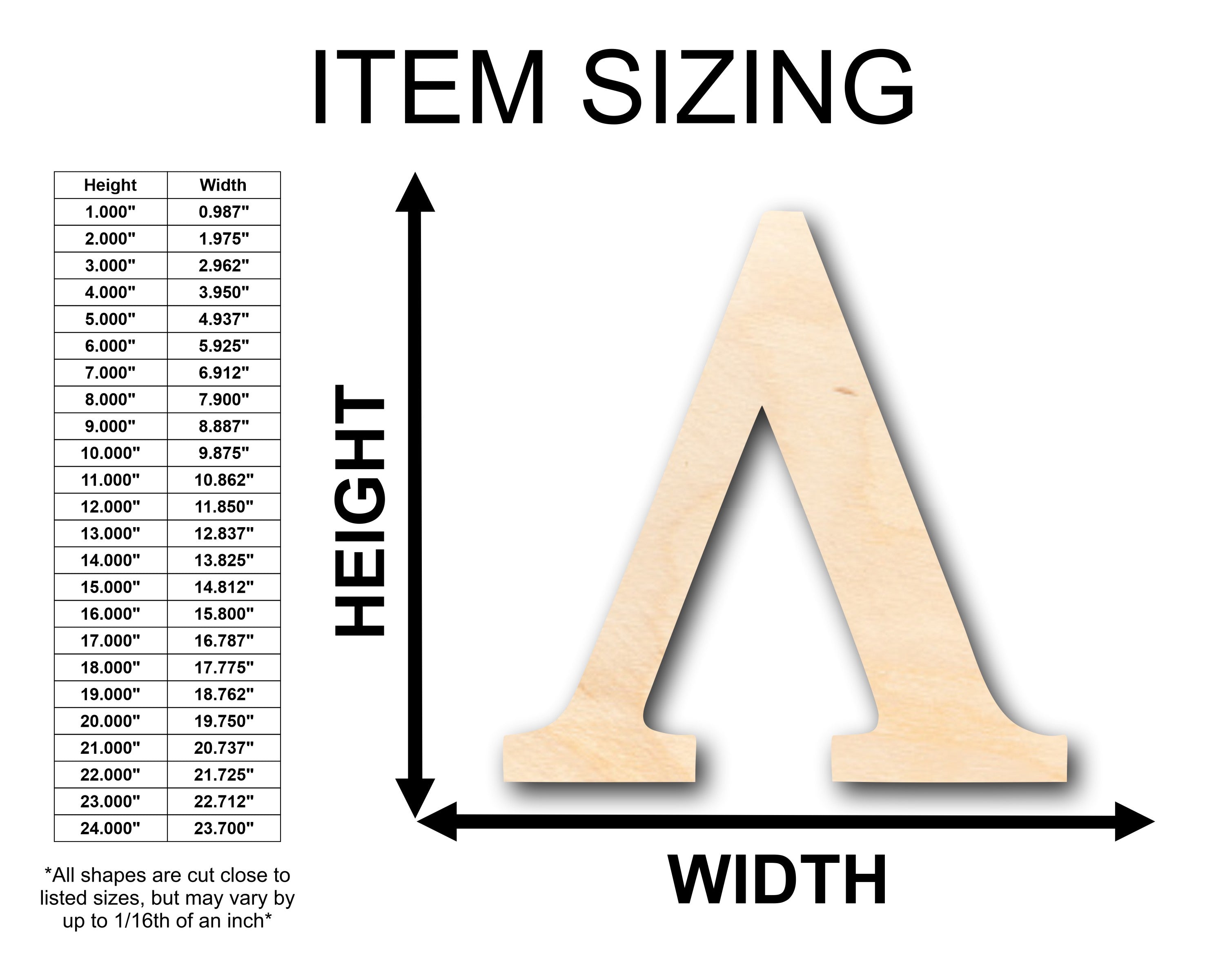 Unfinished Baltic Birch Wood Bold Lambda Shape Craft Supplies for Up to 46 DIY Projects