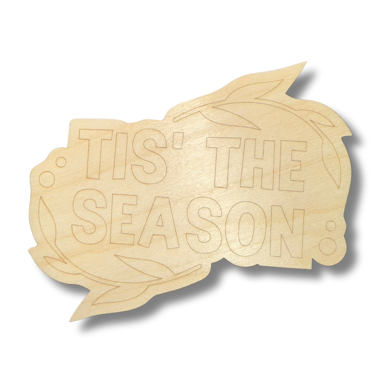 Unfinished Wood Etched 'Tis The Season DIY Paint By Line Craft Shapes - Up to 30 Pieces for Do - It - Yourself Projects