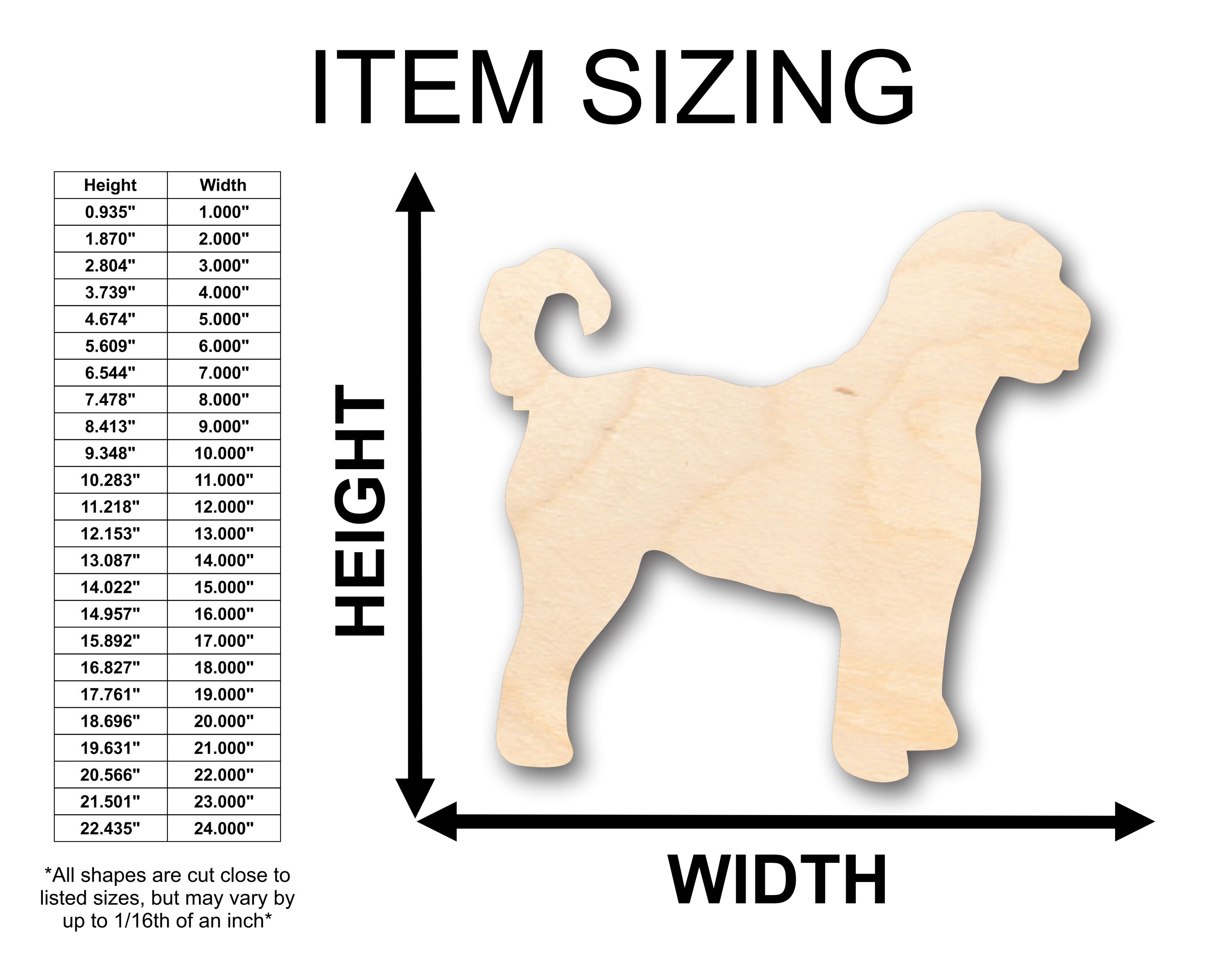 Unfinished Wood DIY Craft Golden Doodle Dog Shape - Ideal for Up to 46 Do - It - Yourself Projects