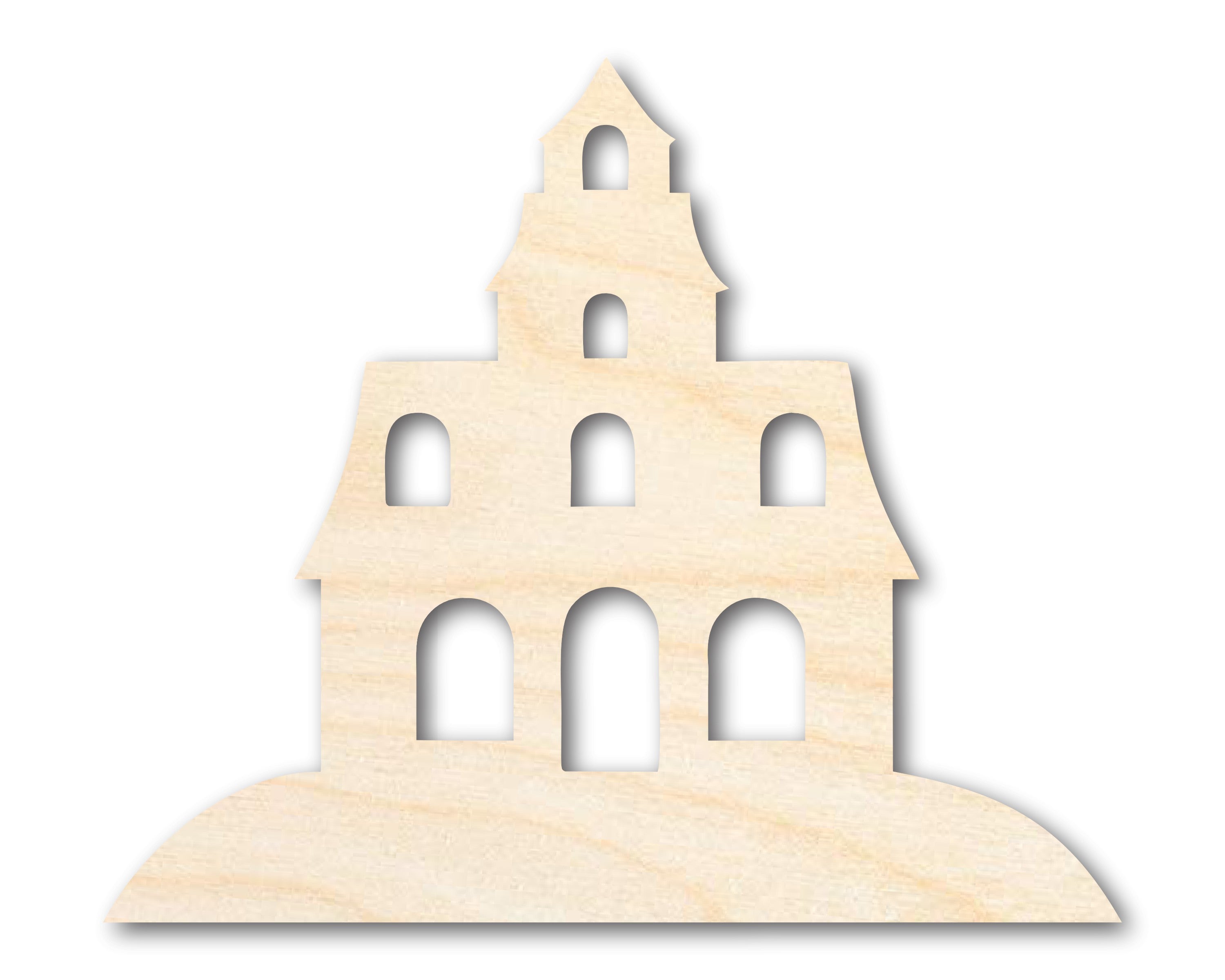 Unfinished Wood Halloween House Shape Crafting Item - Sizes up to 46 Inches