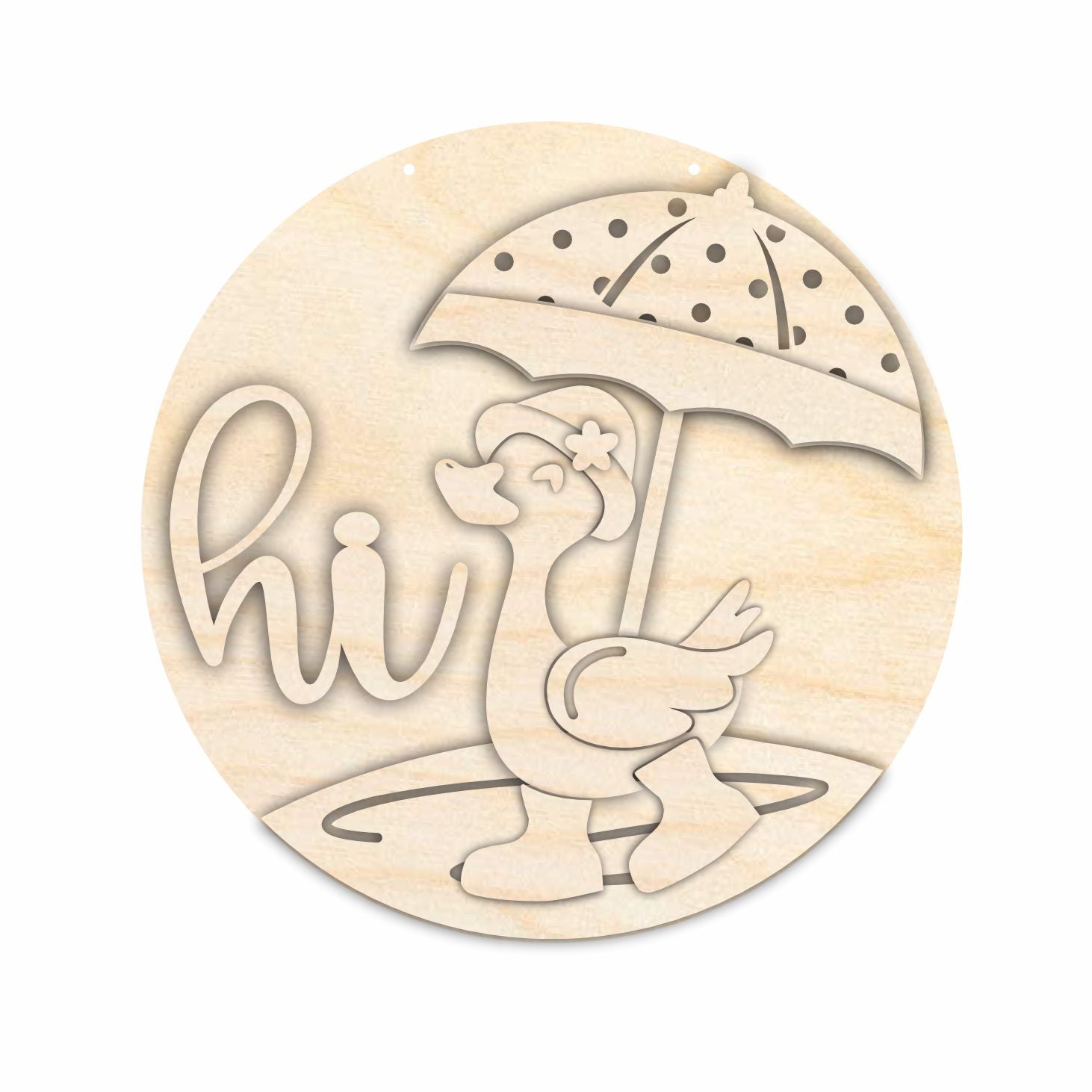 Unfinished Wood Spring Duck Door Sign Craft Kit | 1/4 - Inch Thick Wood Craft Cutouts for Decorating