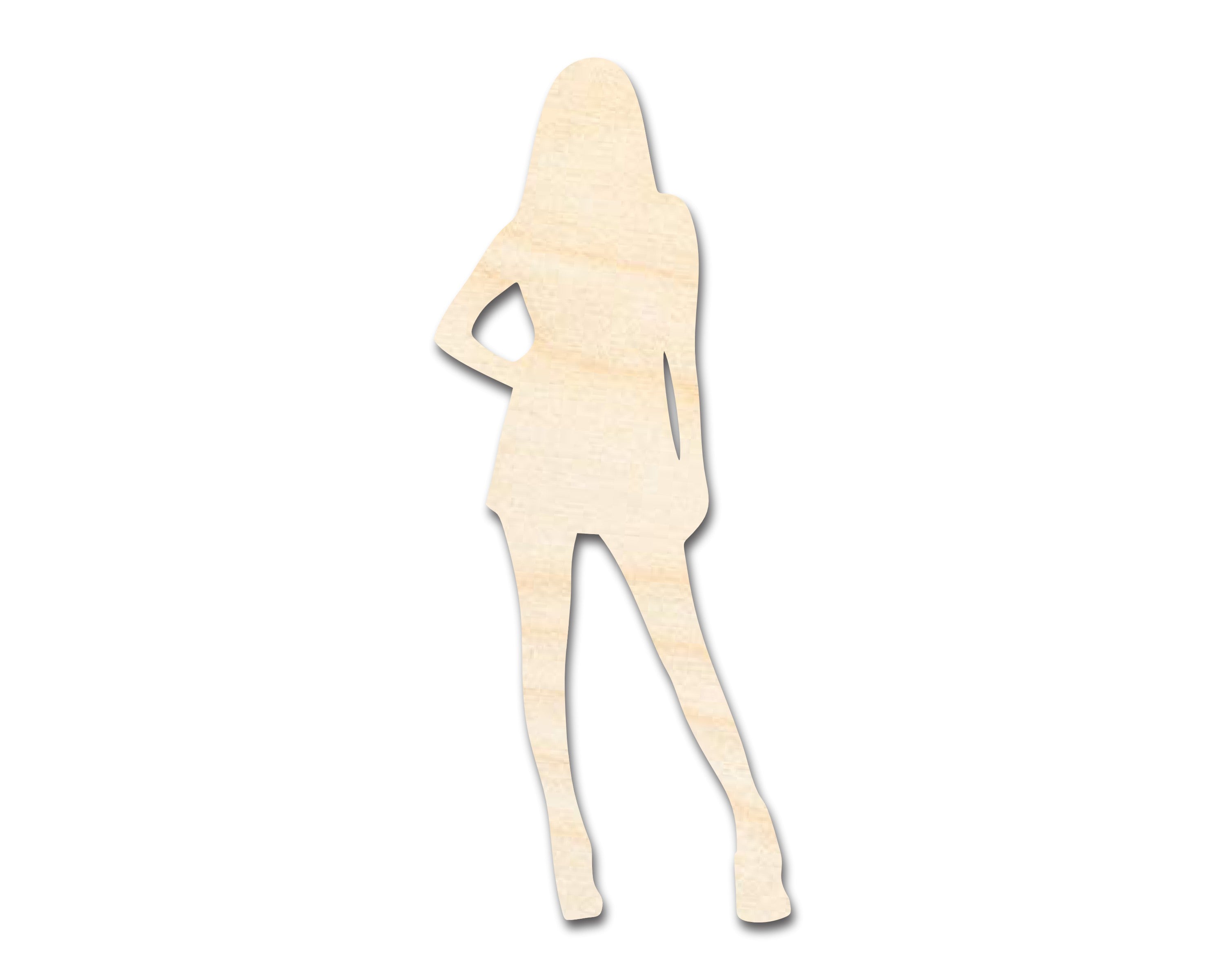 DIY Unfinished Baltic Birch Female Idol Shape Cutouts up to 46 Inches