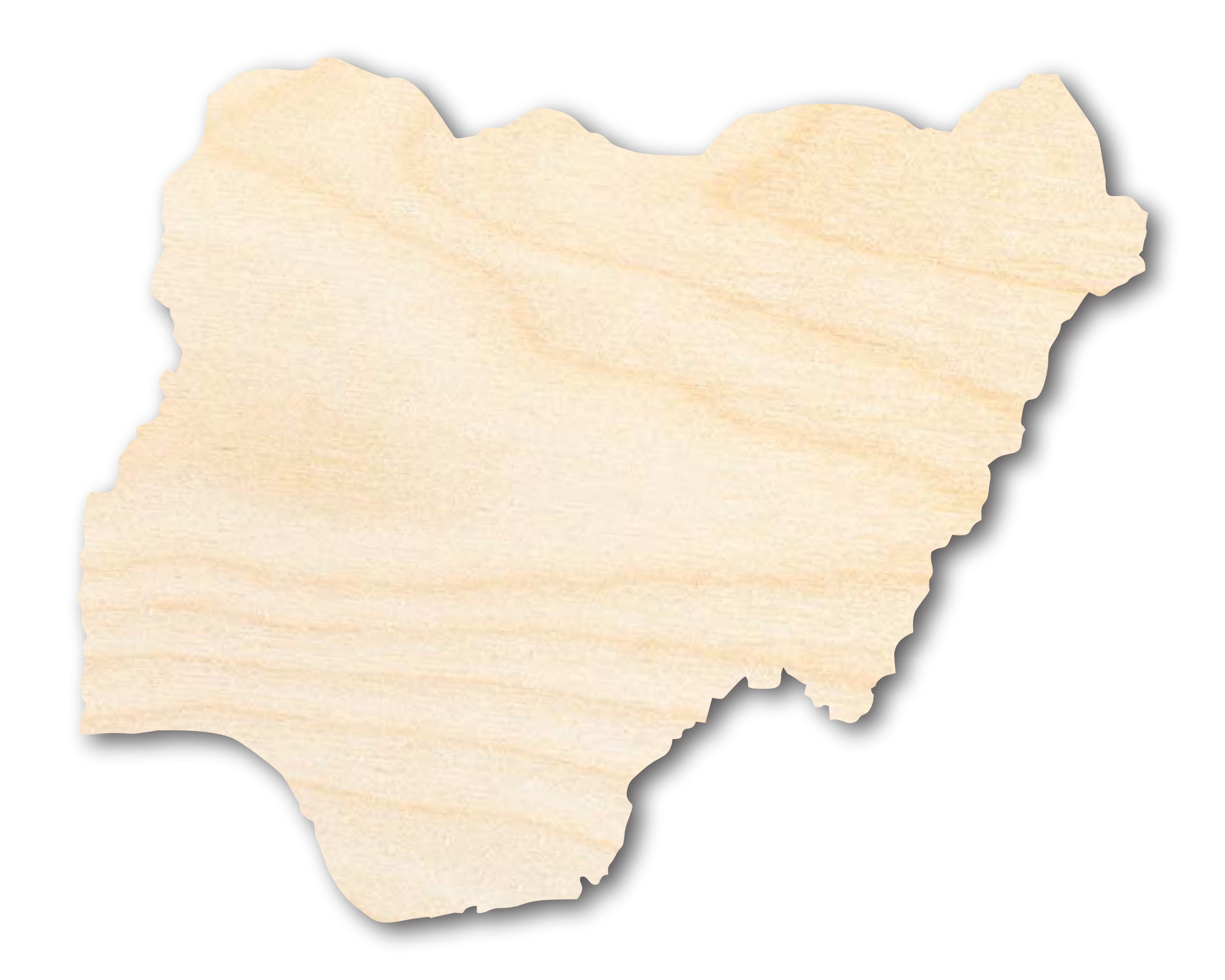 Unfinished Wood Nigeria-shaped DIY Crafts for West Africa - Up to 46 Pieces Available for Do-it-yourself Projects