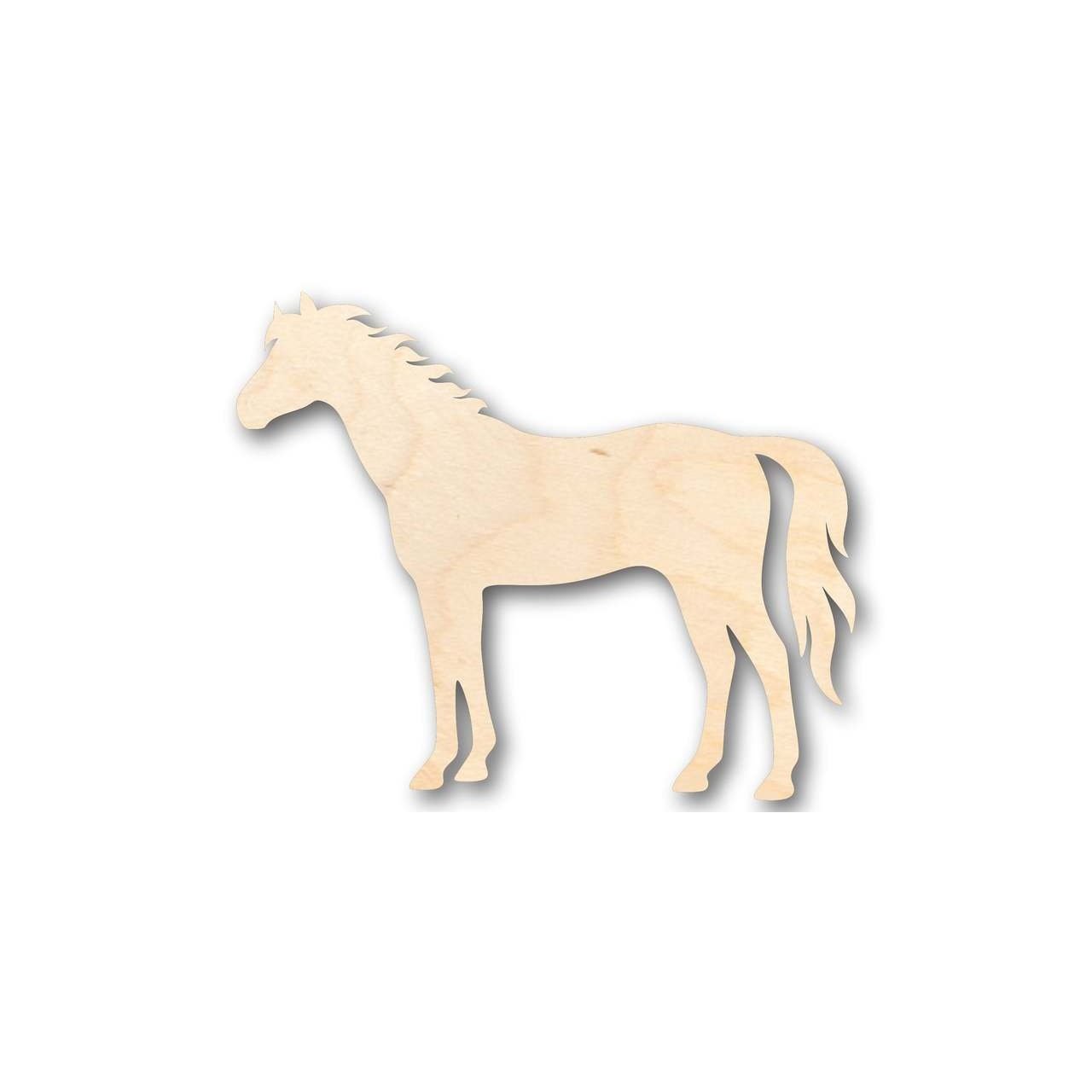 DIY Unfinished Wood Horse Shape for Sports and Farm Animal Crafts (Up to 46)