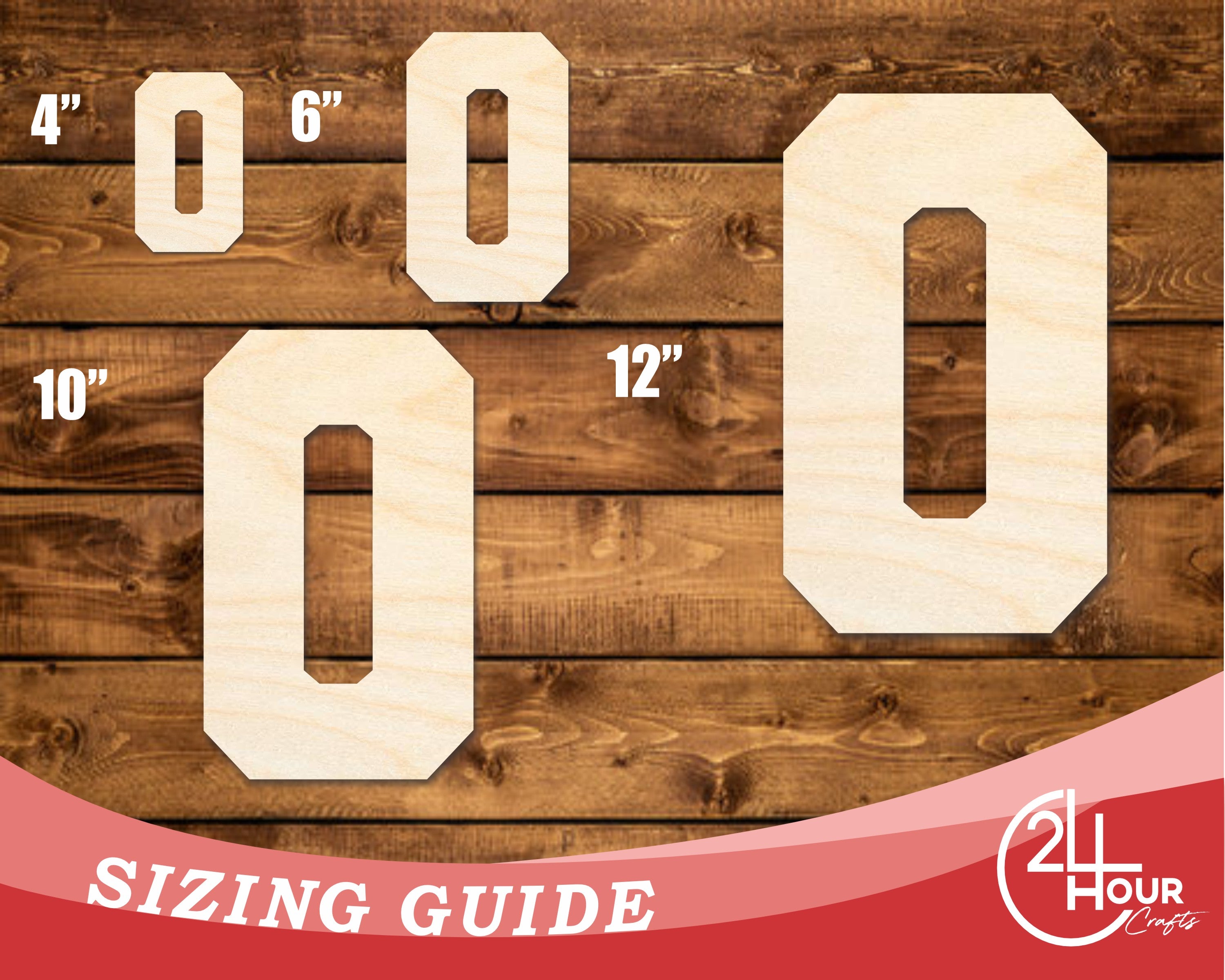 DIY Unfinished Wood Varsity Team Font - O Shape, Up to 46 Inches for Crafts