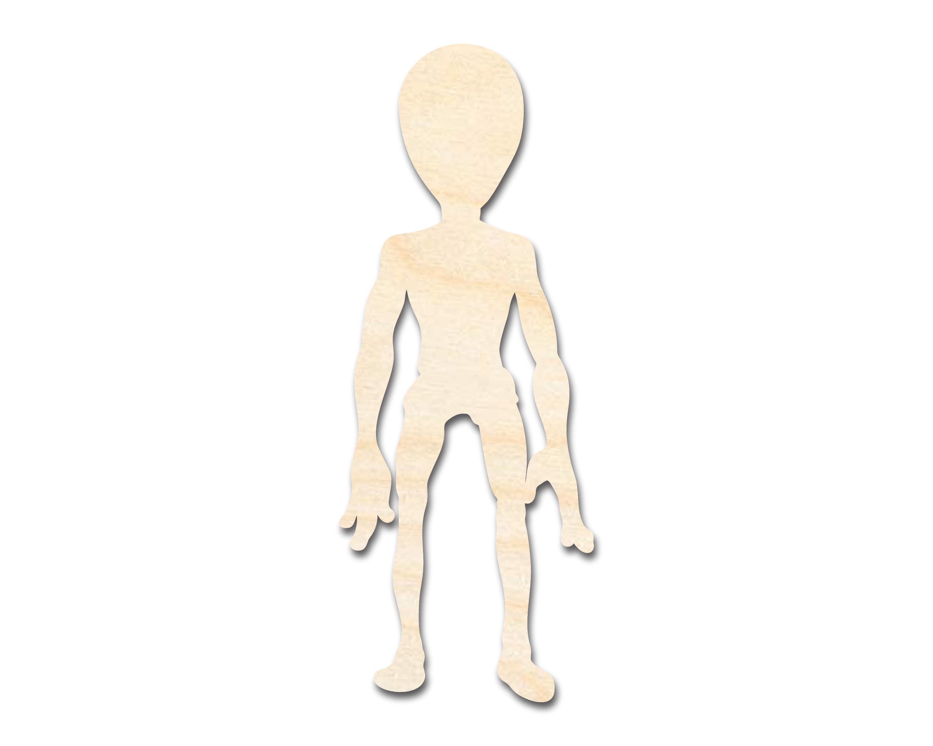 Unfinished Craft Wood in Grey Alien Shape - Suitable for Various Crafts up to 46 Inches