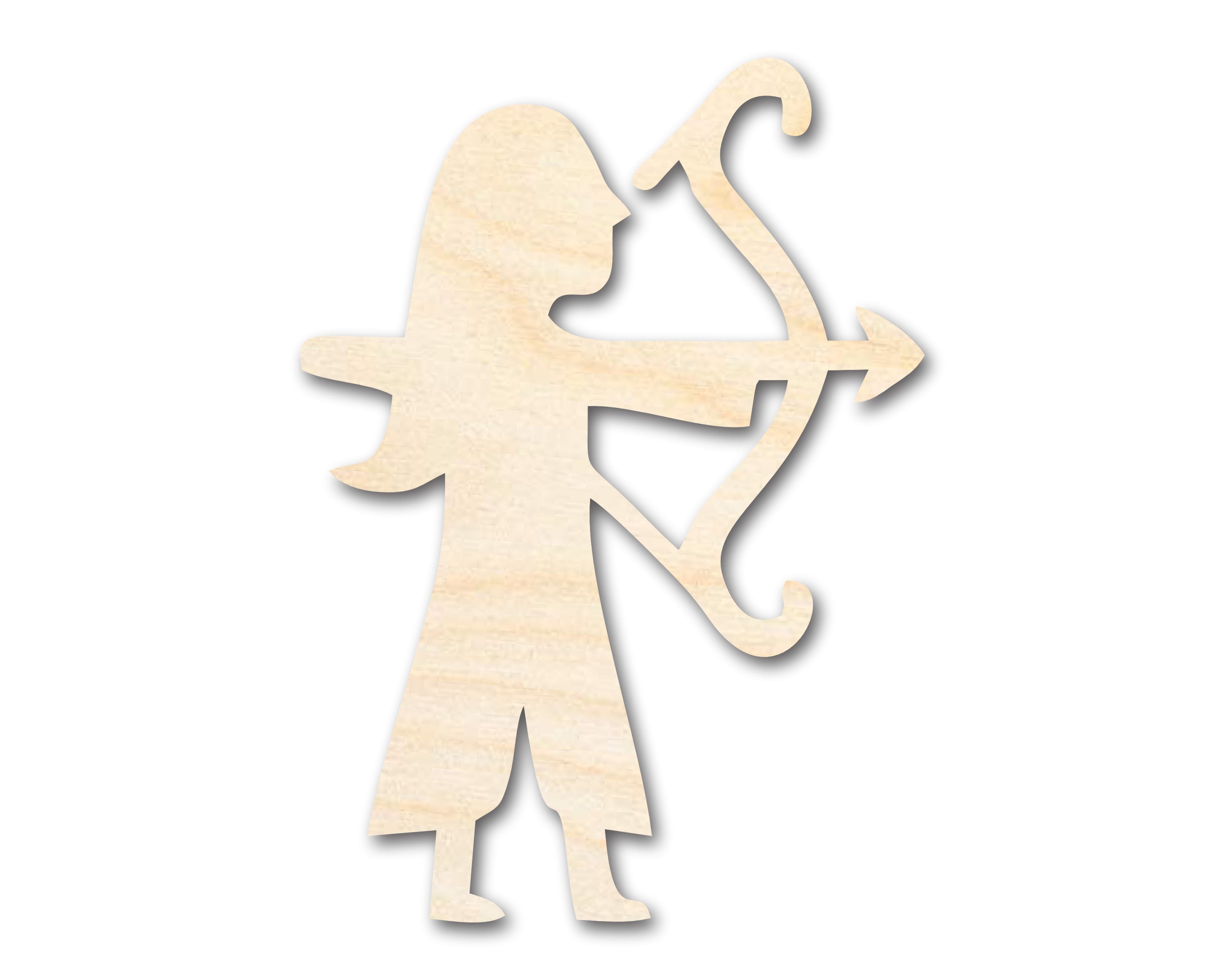 Unfinished Sanded Wood Archer Shape Craft Items up to 46 Inches