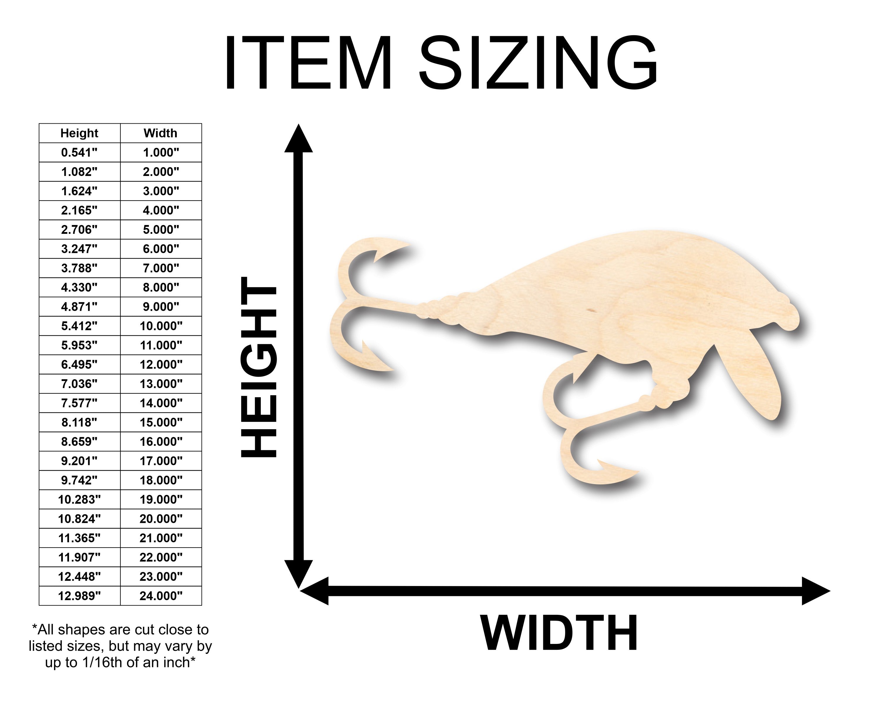 DIY Unfinished Wood Fishing Lure Shapes - Up to 46 Pieces for Crafts