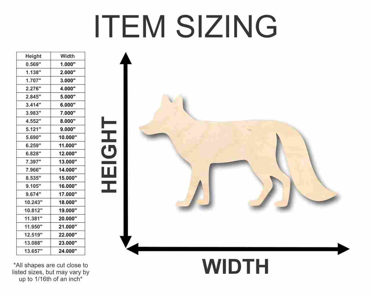 Unfinished Wood Fox - Animal - Craft - Up to 46 Pieces for Do - It - Yourself Projects