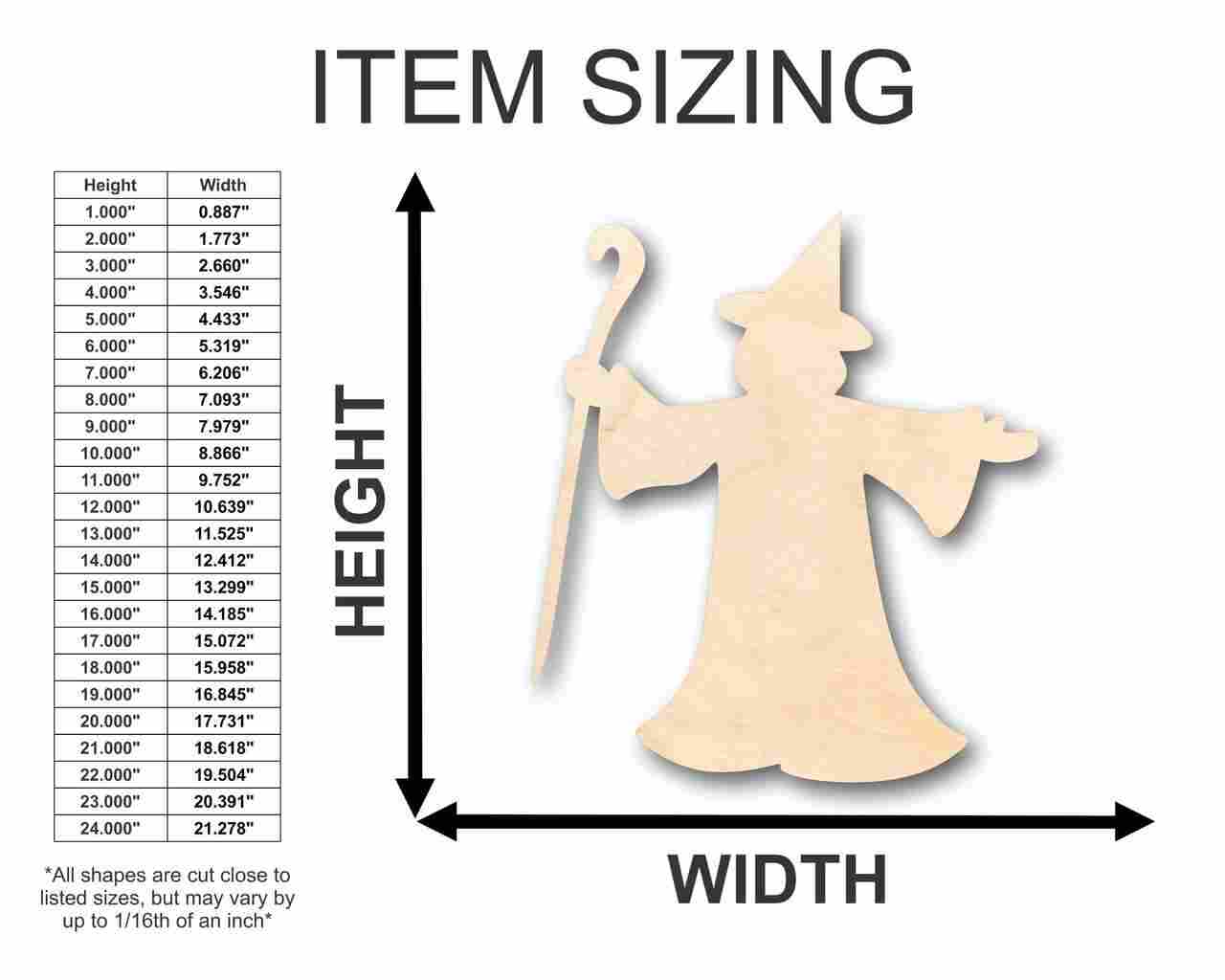 DIY Unfinished Wood Wizard Fantasy Shape for Halloween Crafts up to 46