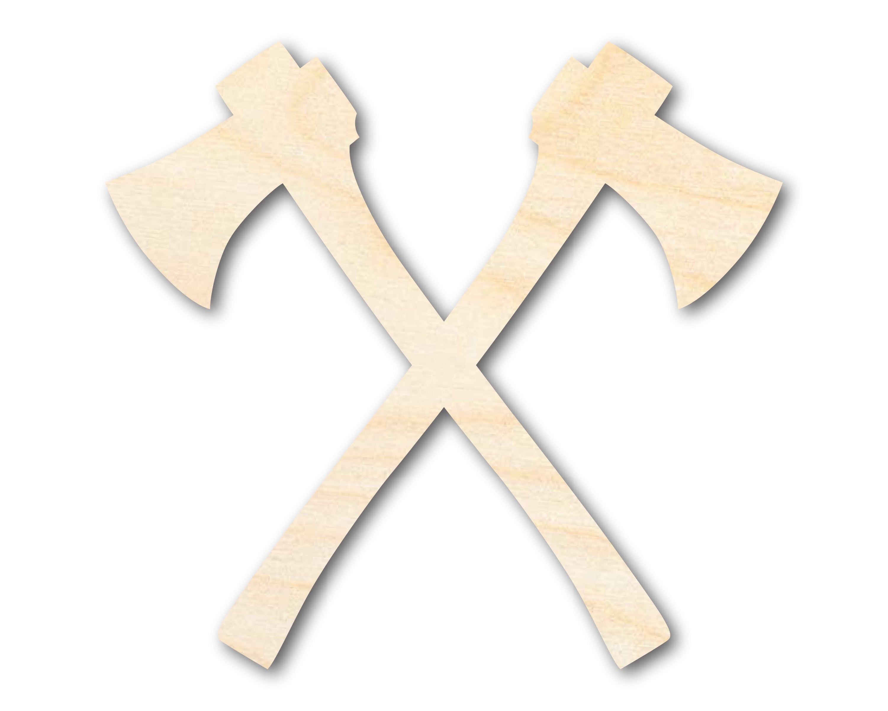Unfinished Medieval Viking Style Wood Crossed Axes Shape for Up to 46 DIY Craft Projects