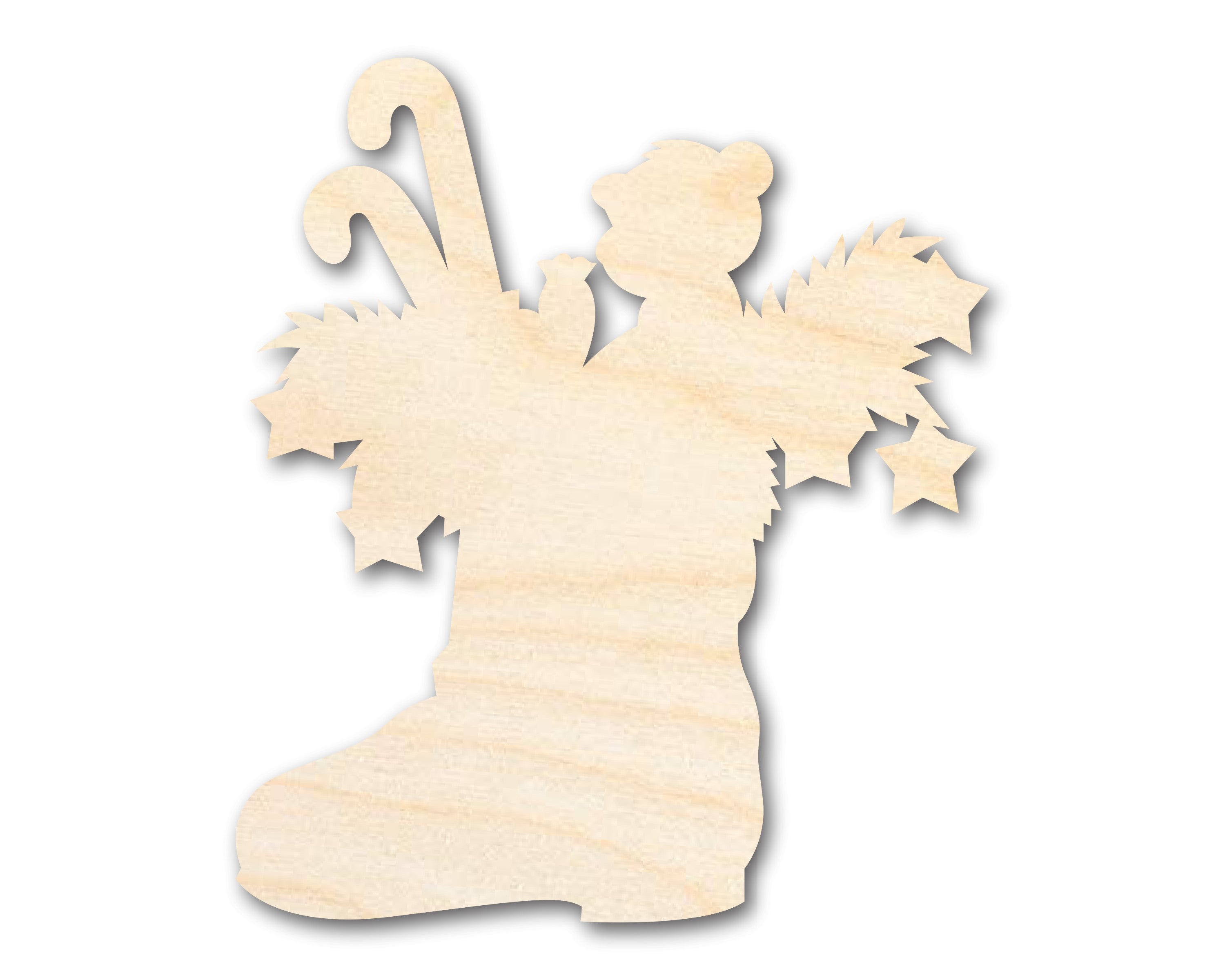 Unfinished Craft Wood Christmas Boot Silhouette Shape Available up to 46 Inches
