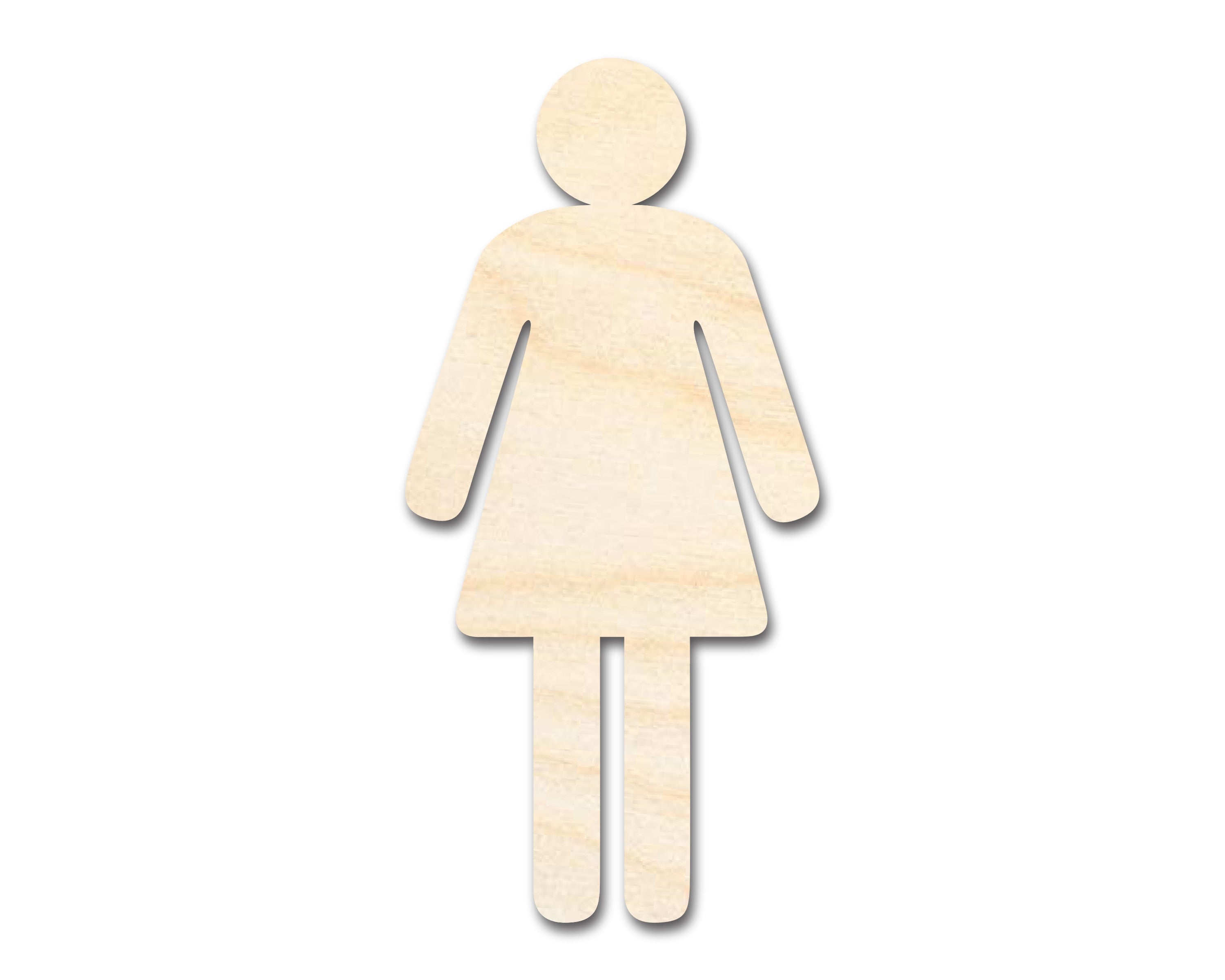 DIY Unfinished Wood Women's Bathroom Sign Shape - Up to 46