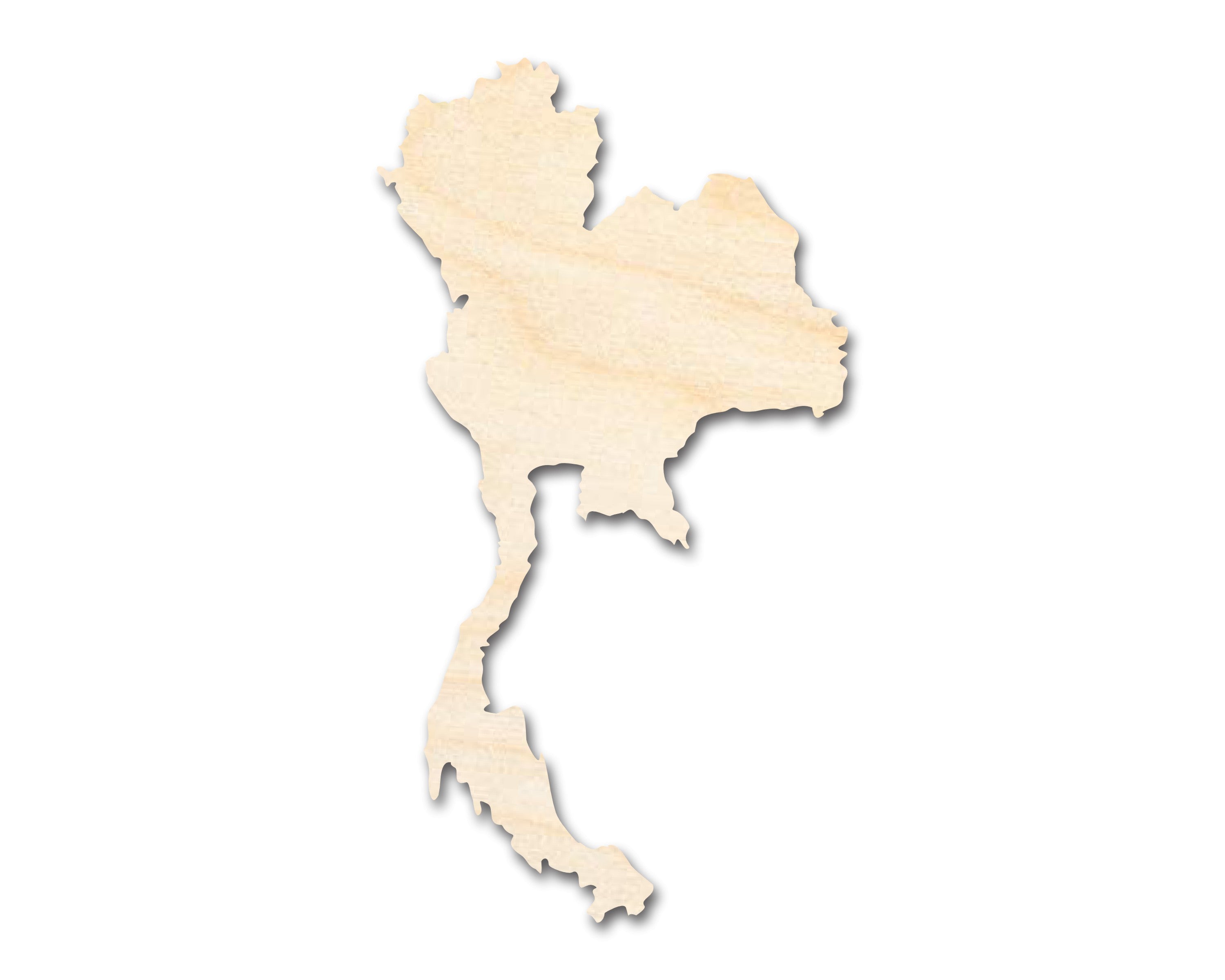 DIY Unfinished Thailand Country Shape Wood Crafts - Up to 46 Sizes for Southeast Asia Projects