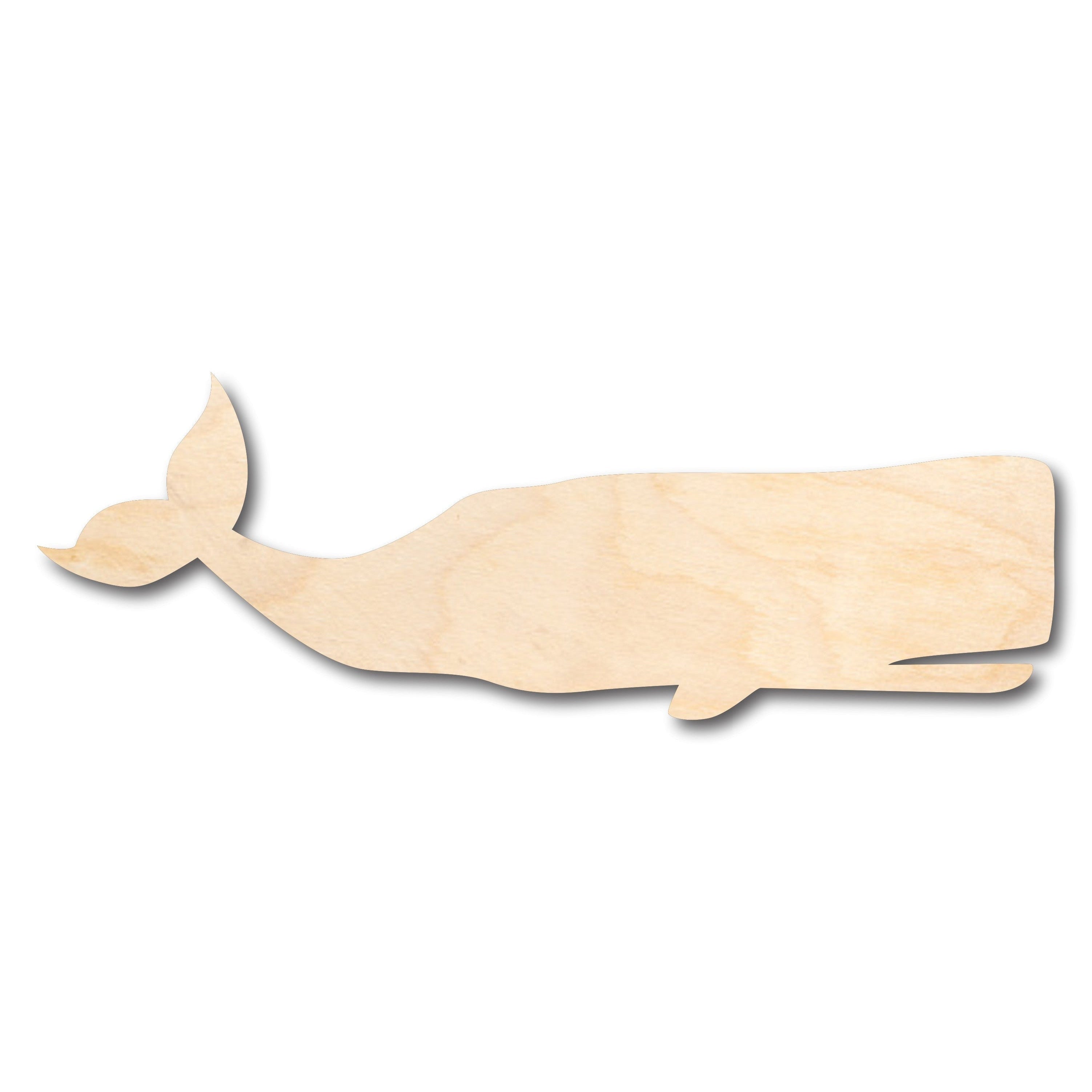 Unfinished Baltic Birch Wood Sperm Whale Shape Crafting Material for Up to 46 DIY Projects