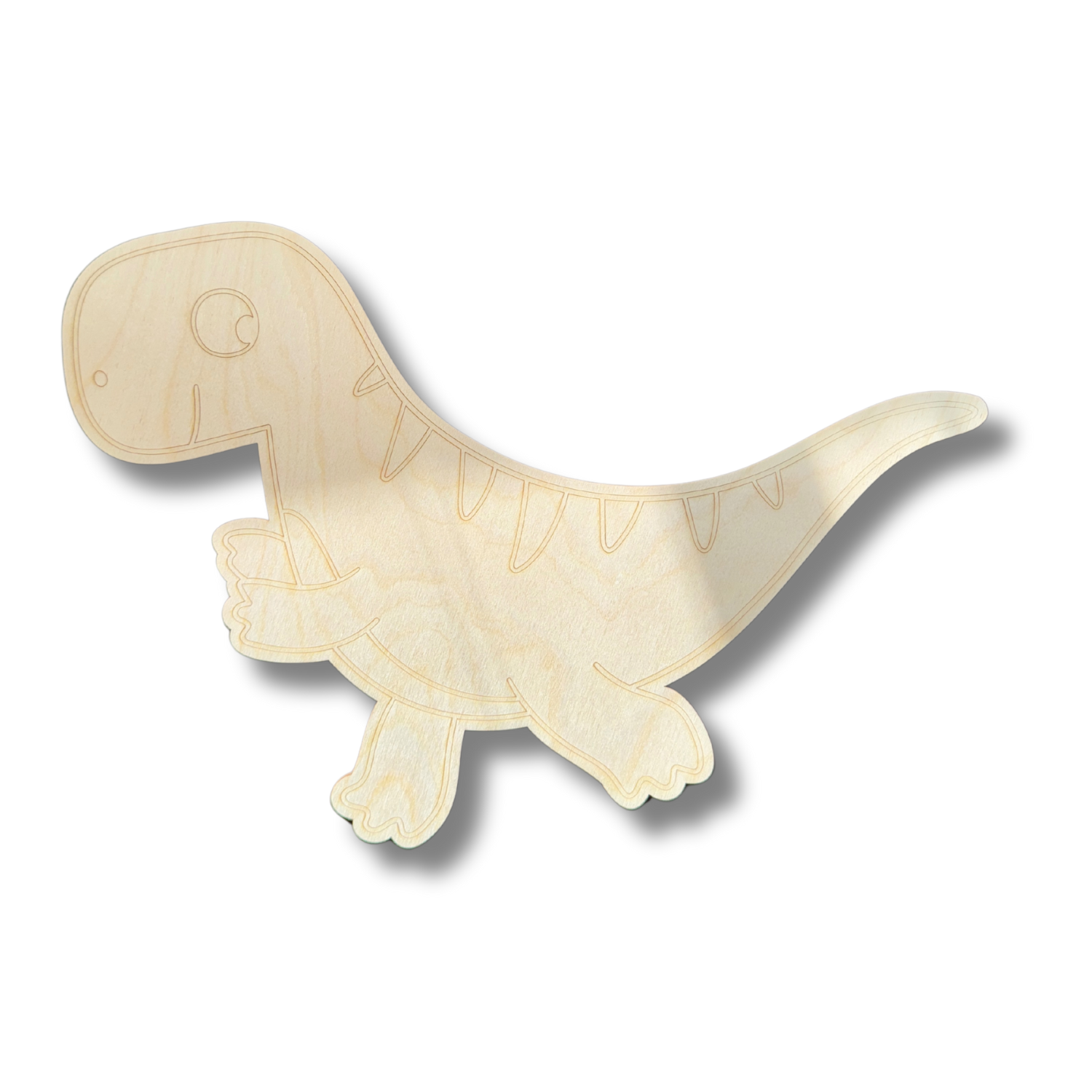 Unfinished DIY Wood Etched Tyrannosaurus Shapes for Line-by-Line Painting Crafts, Up to 30 Pieces