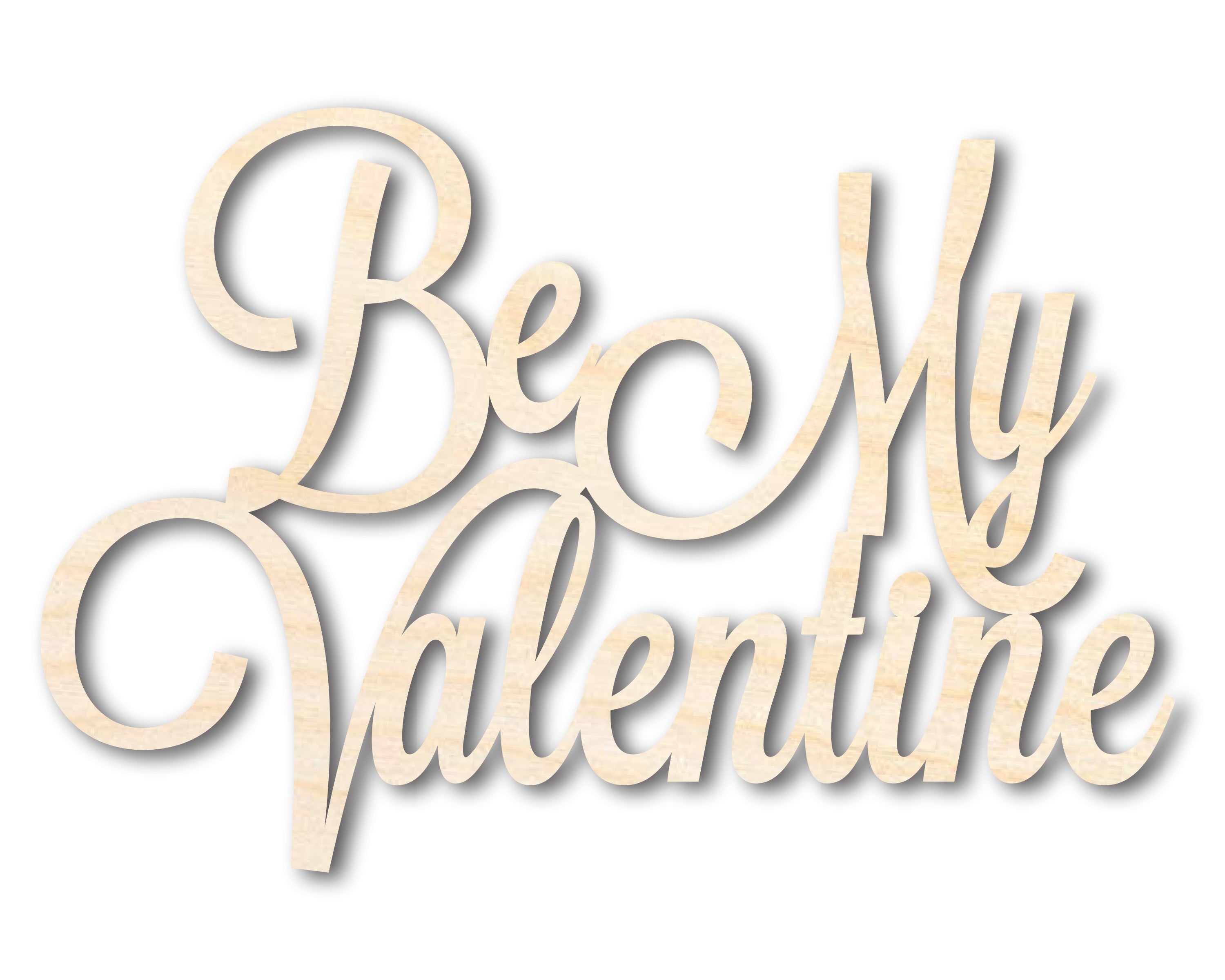 Unfinished Wood 'Be My Valentine' Shape Word Craft Item - Available up to 46 Inches