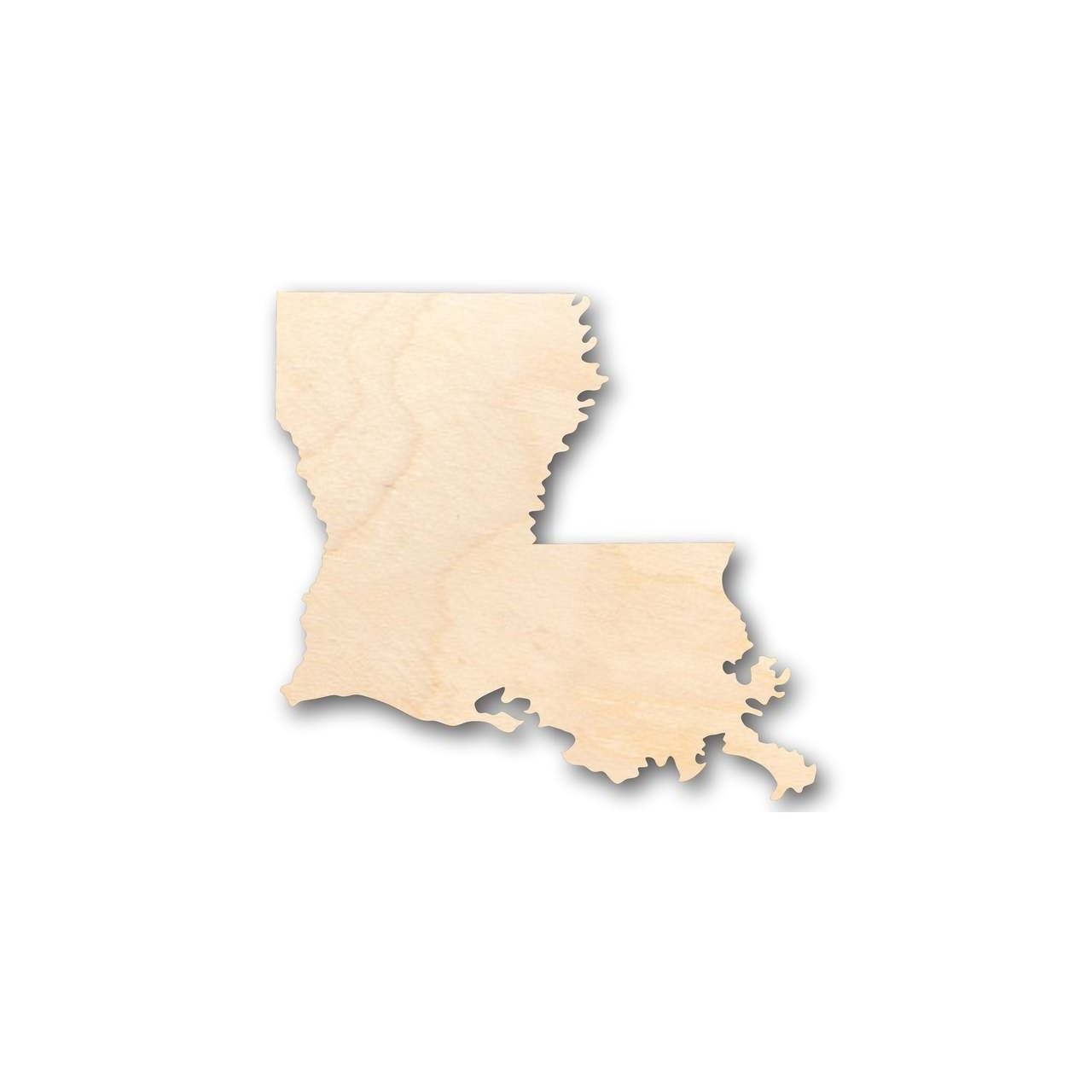 Unfinished Wood Craft in Louisiana State Shape for Up to 46 DIY Projects