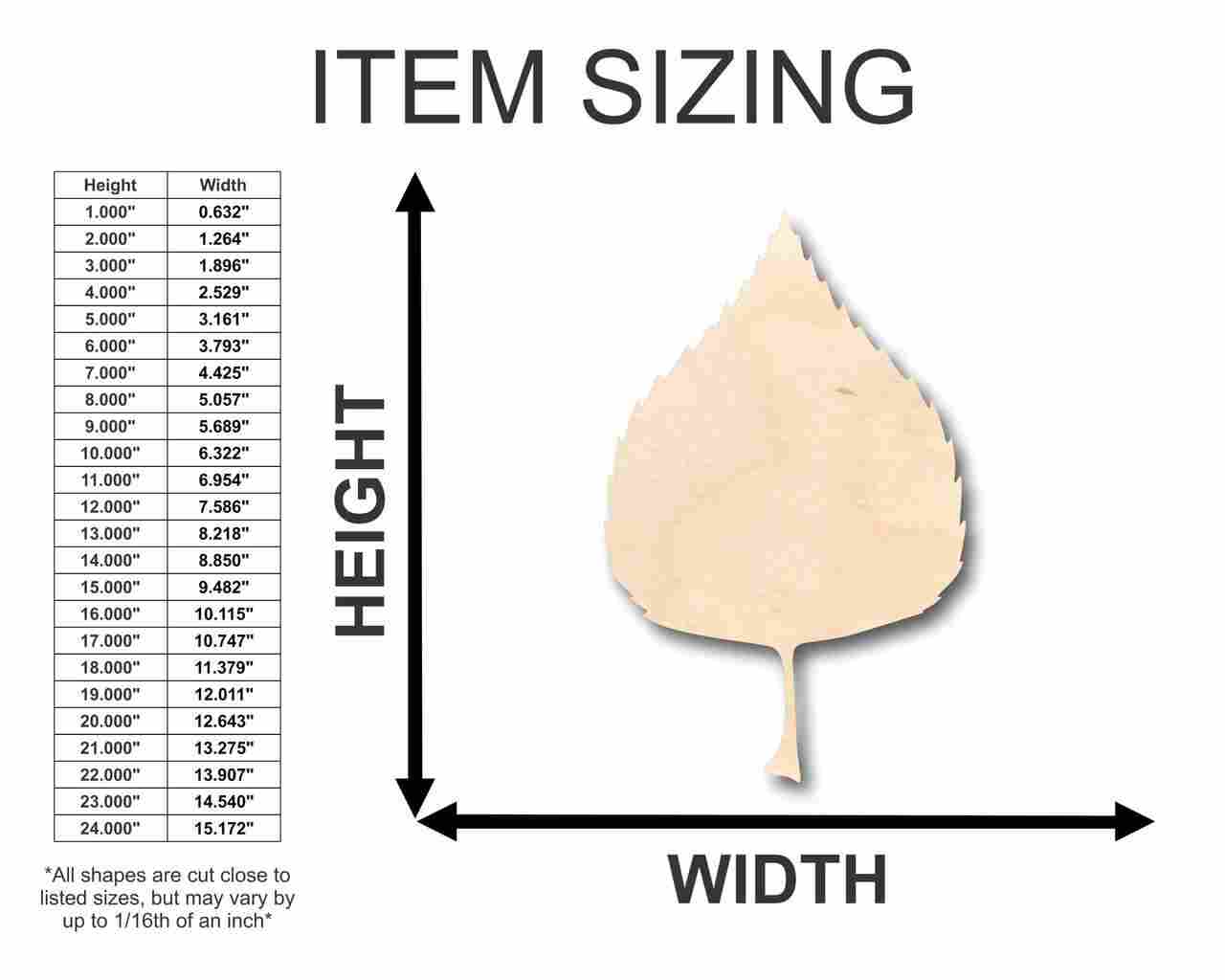 DIY Unfinished Baltic Birch Wood Leaf Shapes for Fall Crafts, Up to 24 Inches