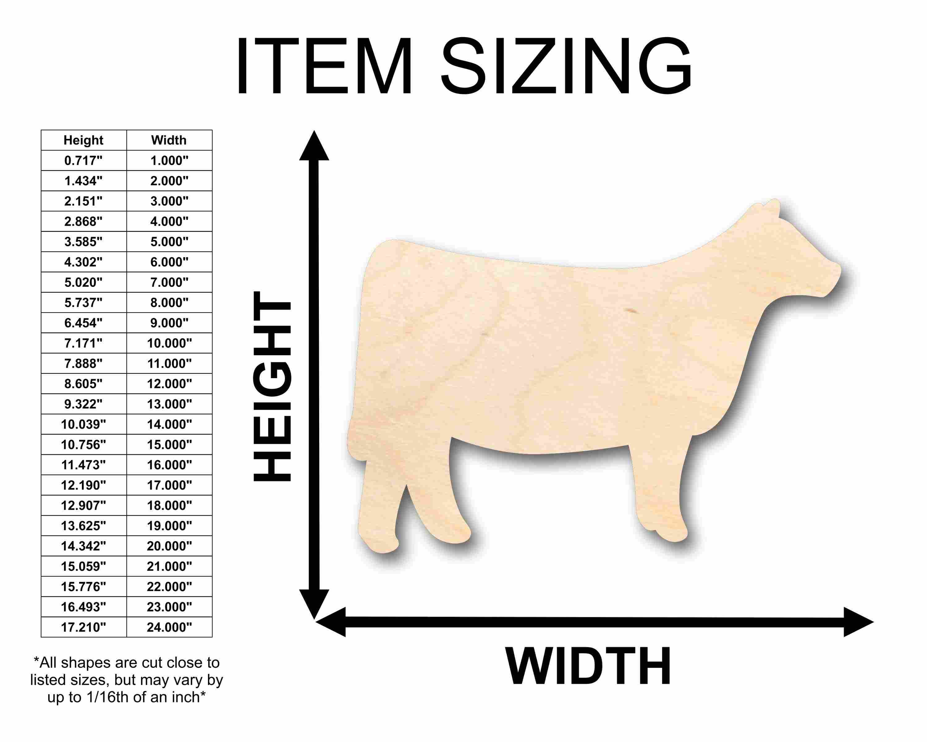 Unfinished Baltic Birch Wood Cow Calf Silhouette for Up to 46 DIY Craft Projects