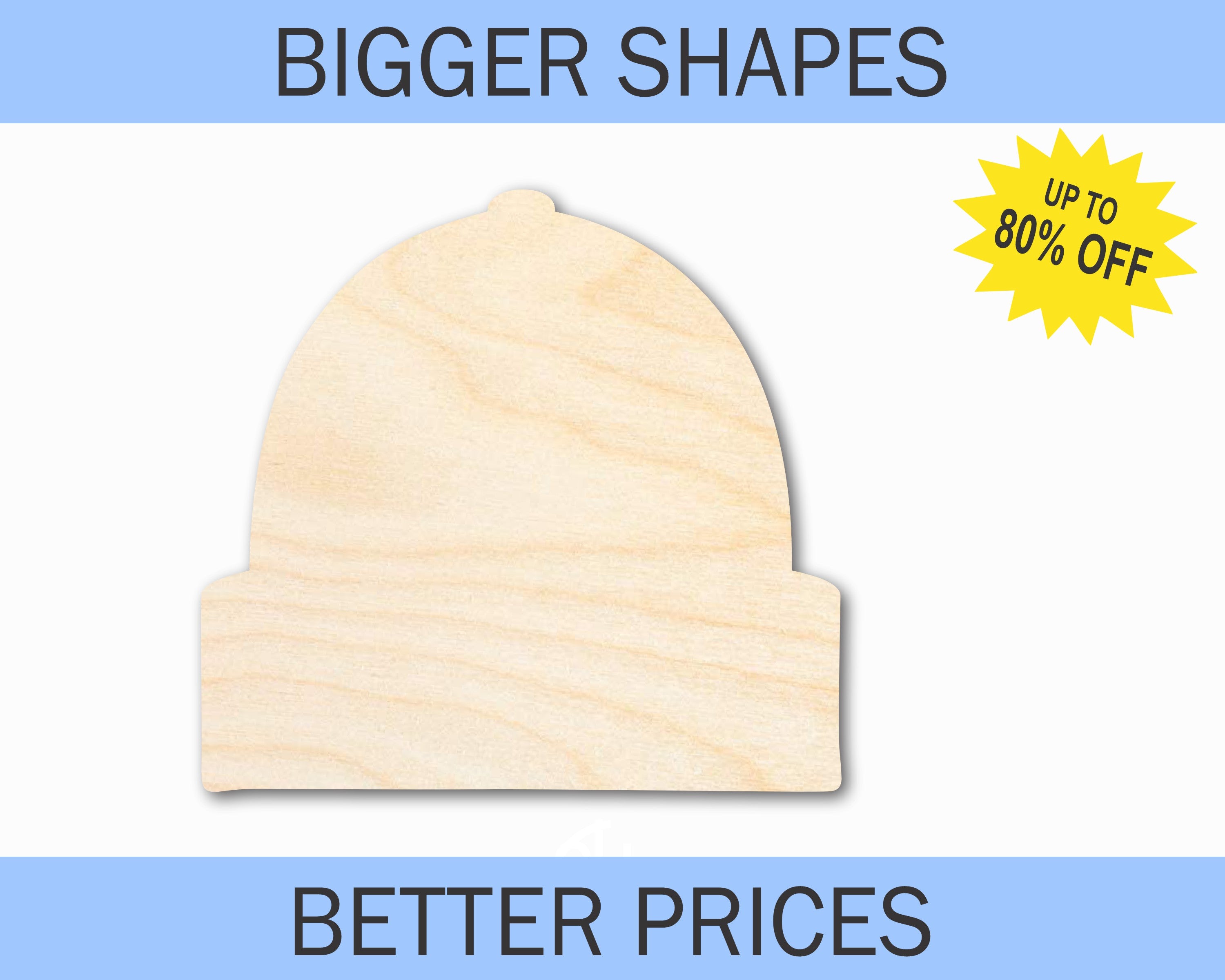 Enhanced Unfinished Wood Beanie Hat Silhouette for DIY Crafts