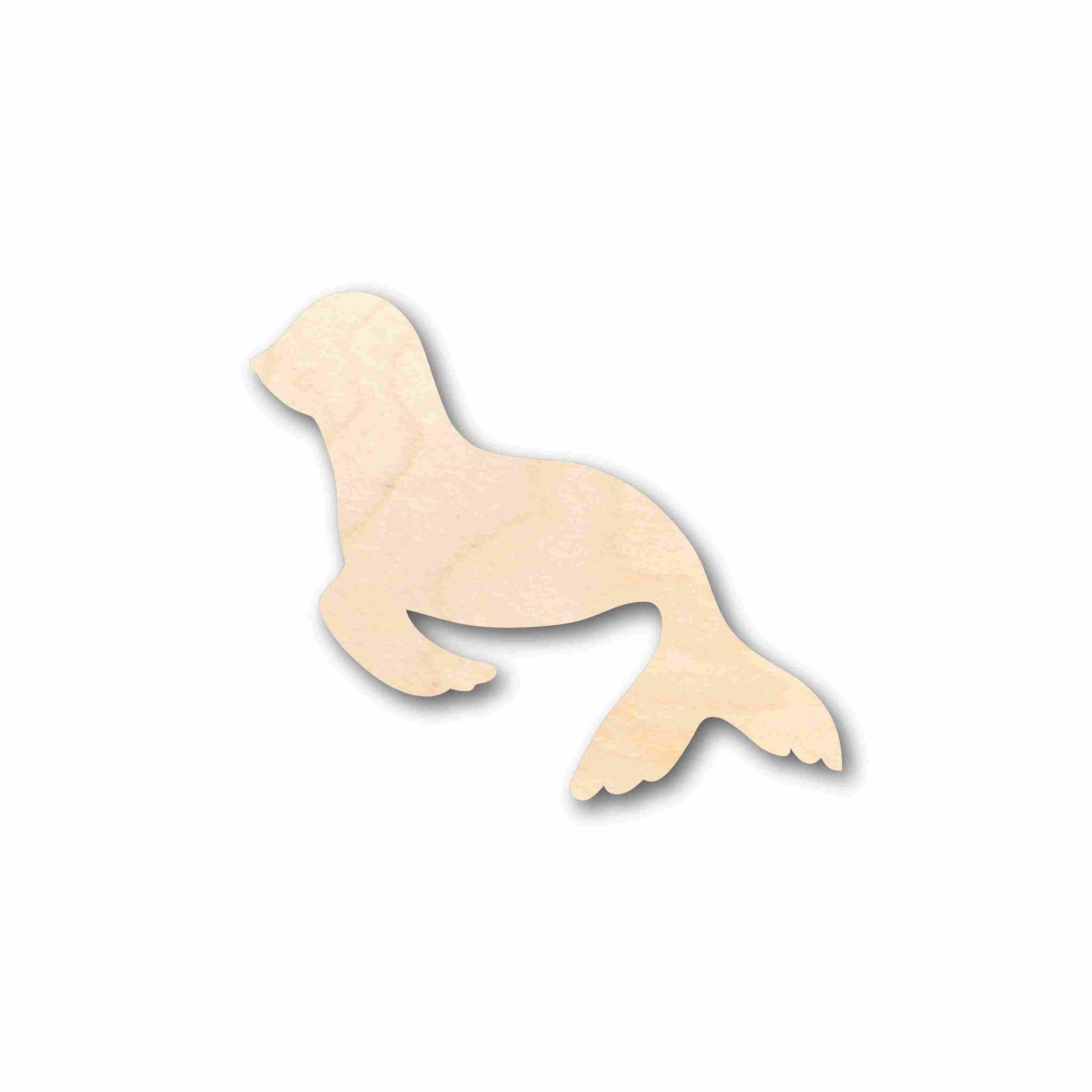 Unfinished Baltic Birch Wood Seal Silhouette for DIY Crafts - Up to 46 Different Projects