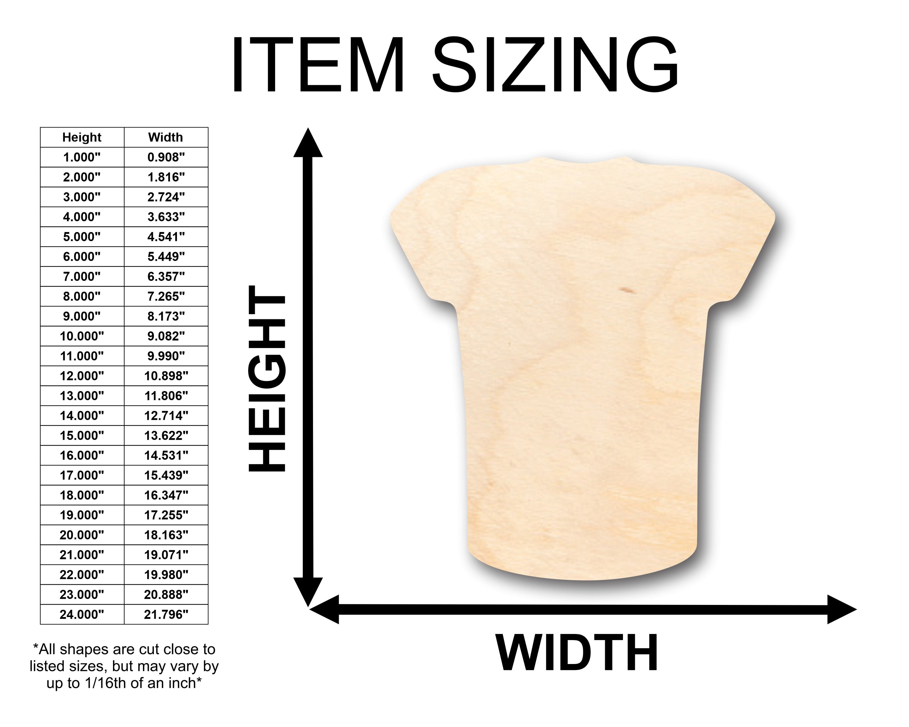 DIY Unfinished Sanded Wood Football Jersey Shape - Up to 46 for Crafts
