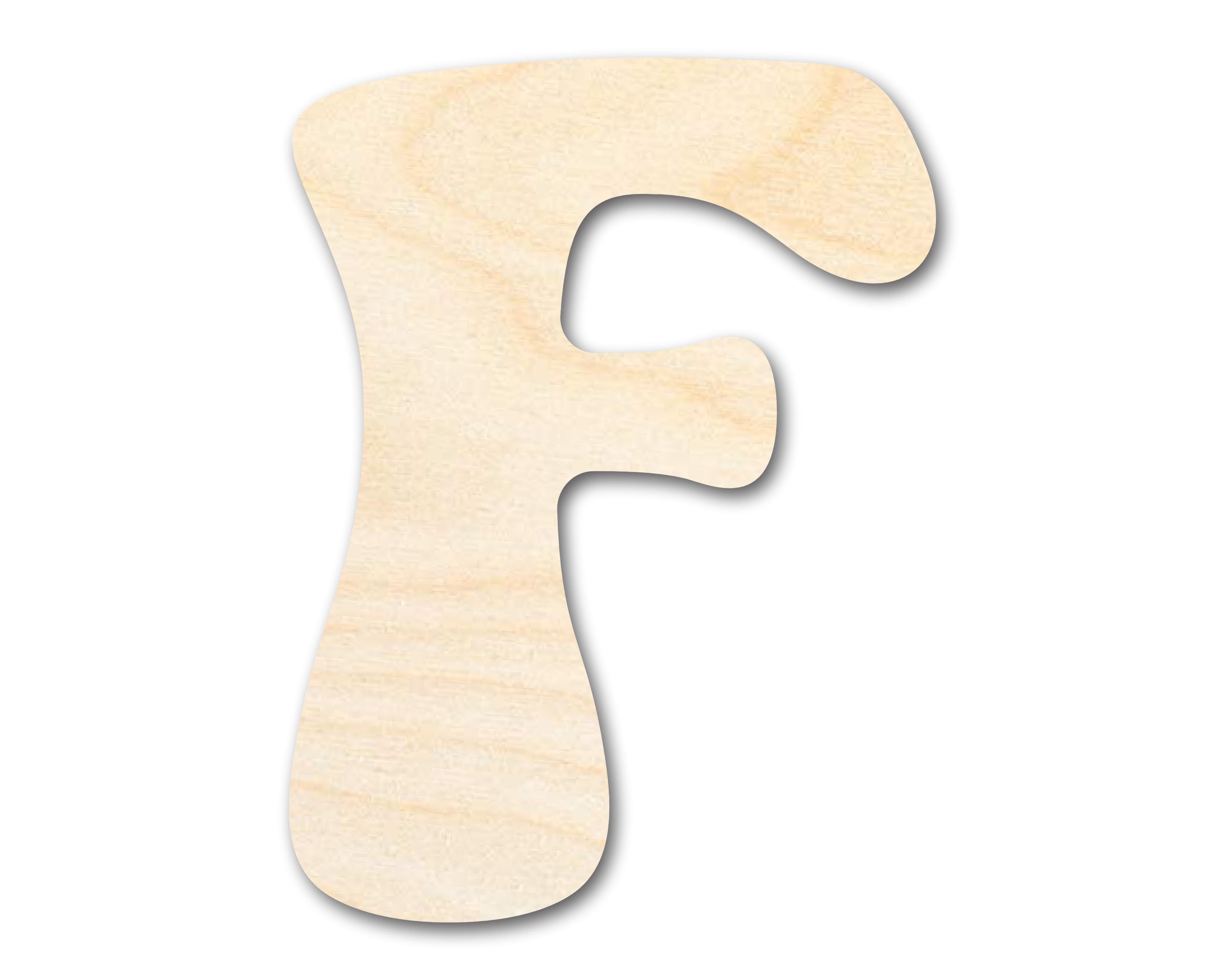 Unfinished Baltic Birch Groovy F Font Shape DIY Craft Cutout up to 46 Inches