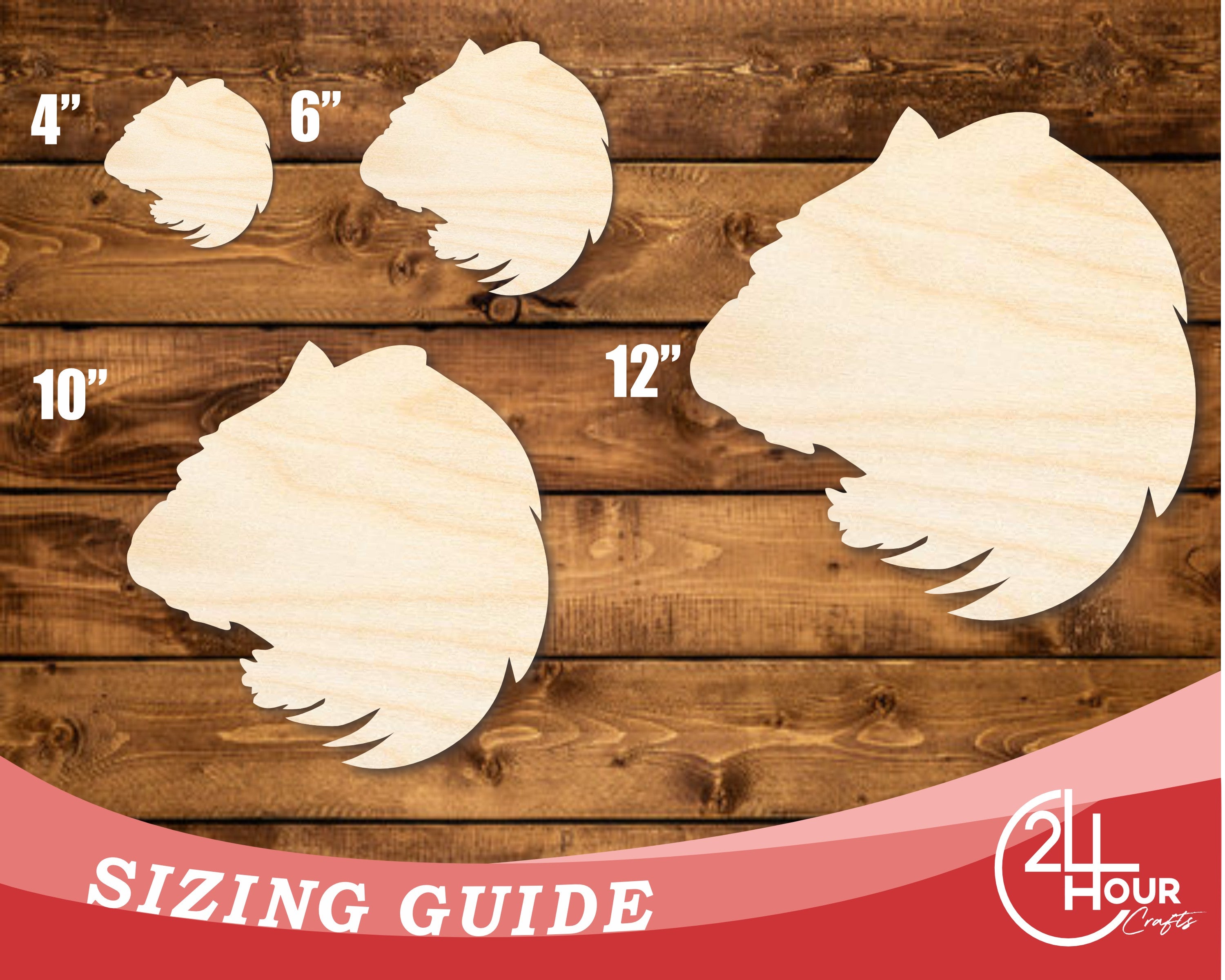 Unfinished DIY Craft Cutout in the Shape of a Wood Tiger Mascot | Up to 46 DIY Options