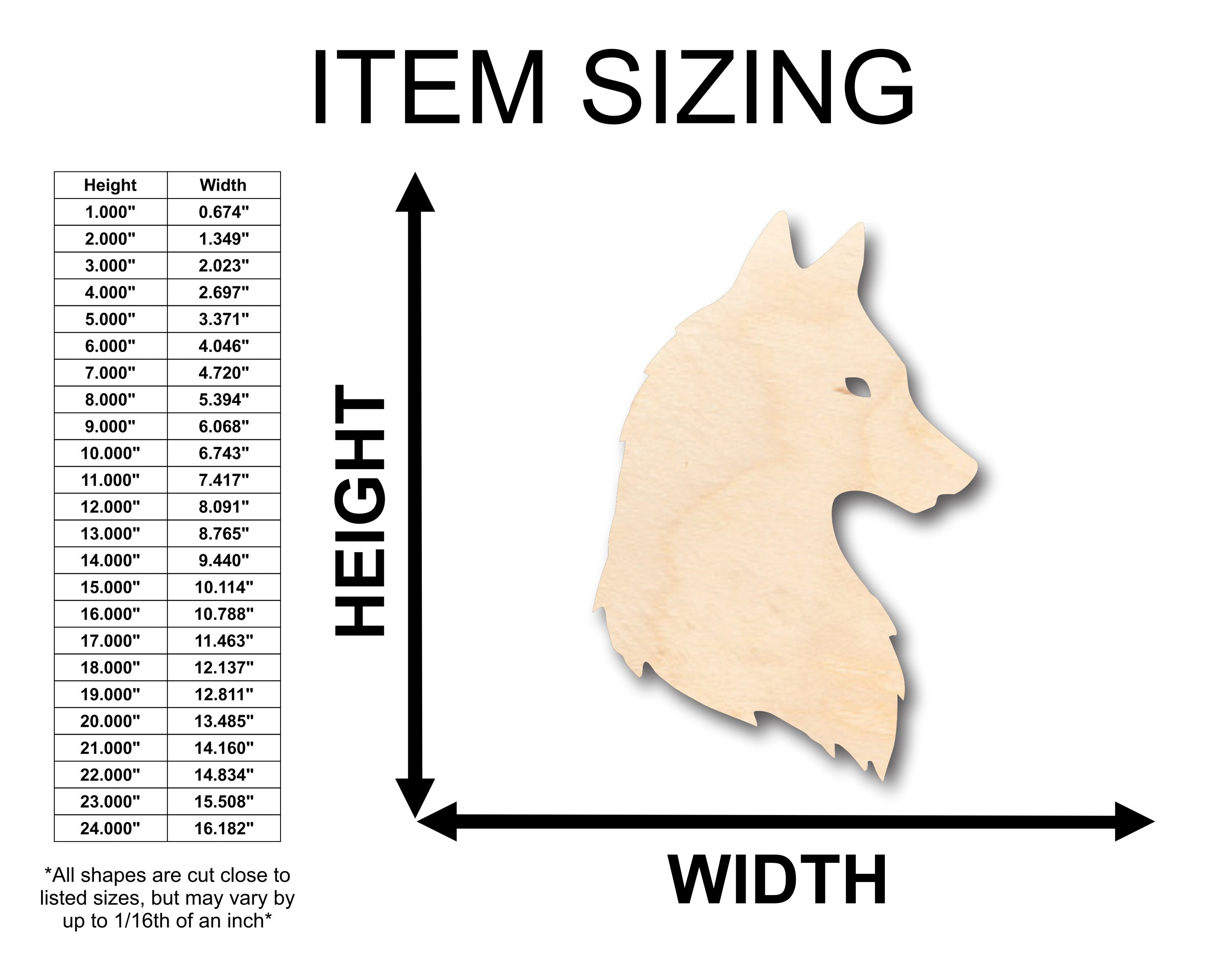 Unfinished Craftable Wood Wolf Head Side Silhouette Shape for Up to 46 DIY Projects