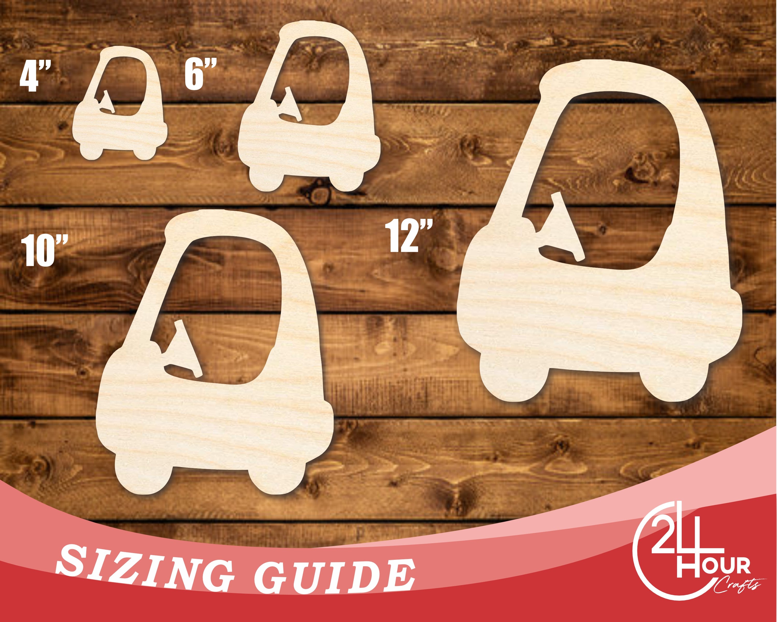 DIY Unfinished Baltic Birch Wood Toy Car Cutout, Up to 46 Inches for Crafts