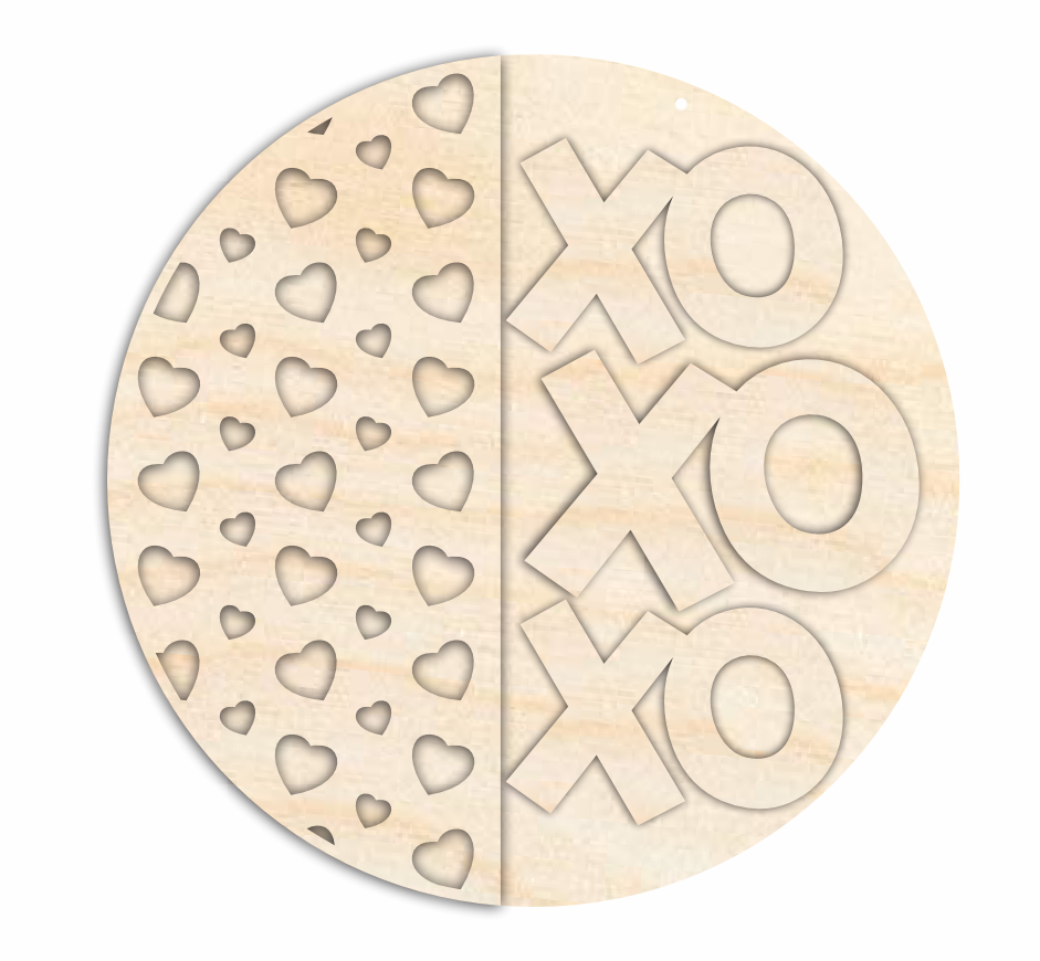 Unfinished Wooden Door Sign Kit for XO Decor | 1/4-Inch Thick Wood Craft Cutouts Ideal for Various Occasions