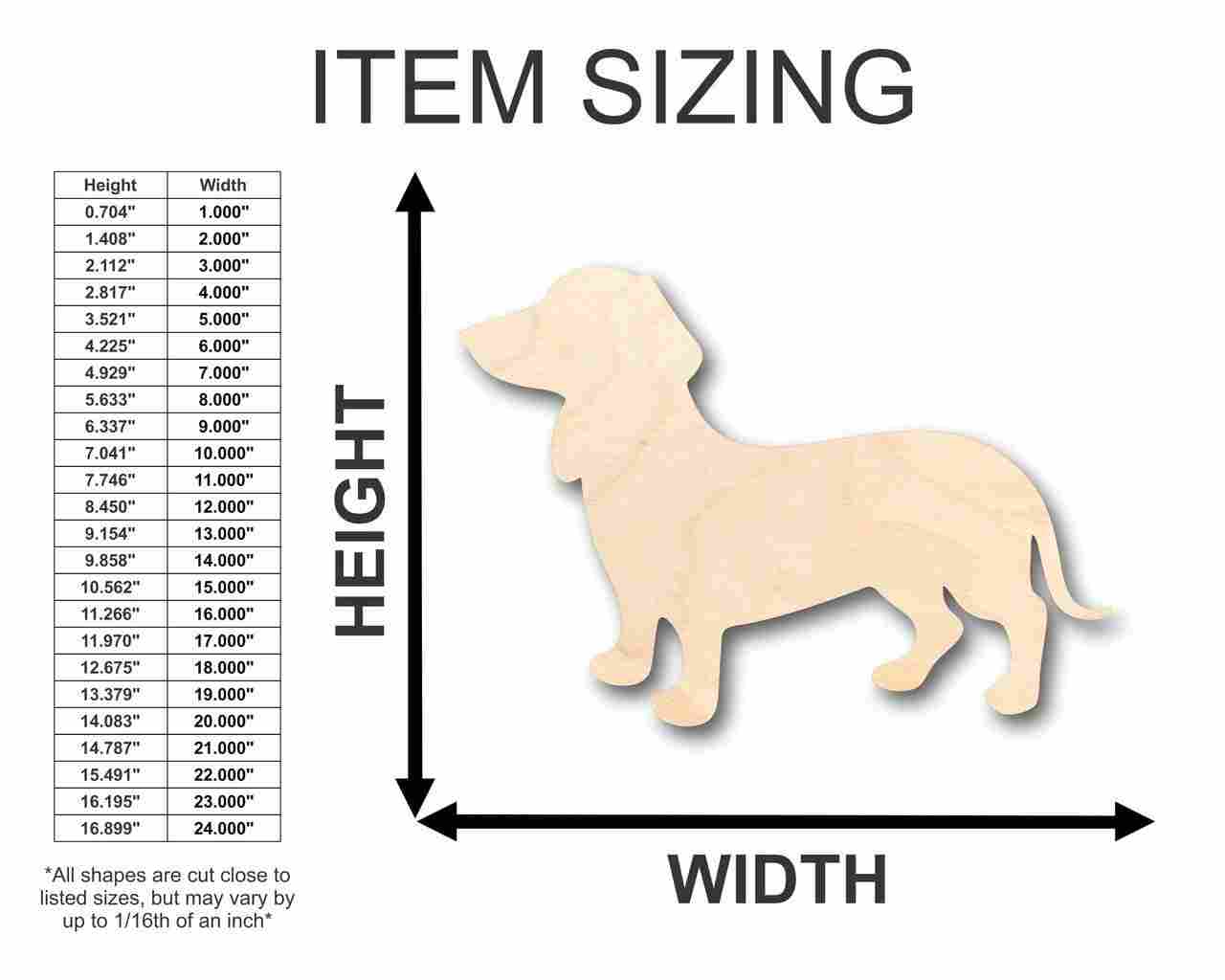 DIY Unfinished Baltic Birch Wood Dachshund Puppy Shape Craft up to 46