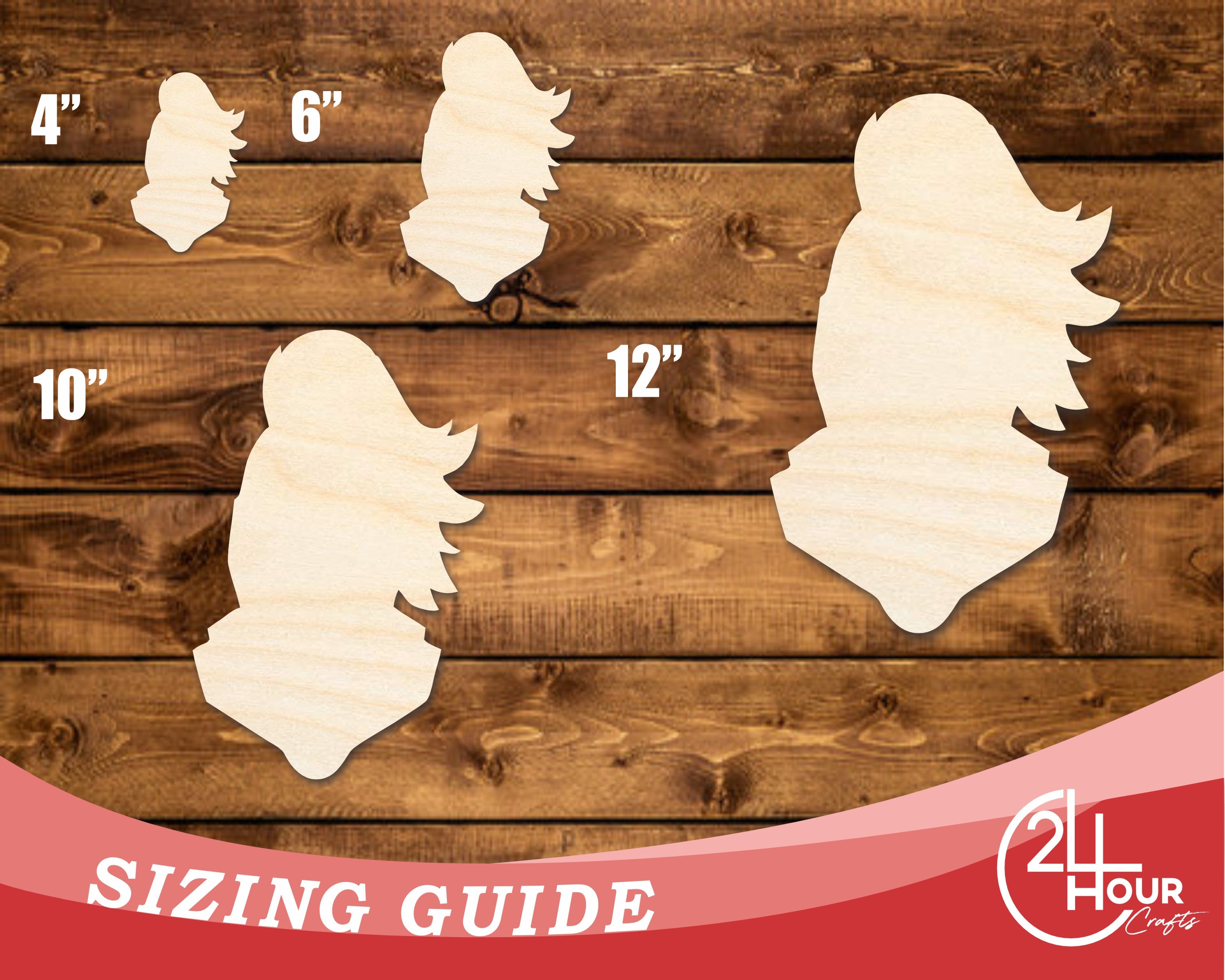 DIY Unfinished Wood Knight Mascot Shape Cutout - Up to 46 Sizes for Crafting