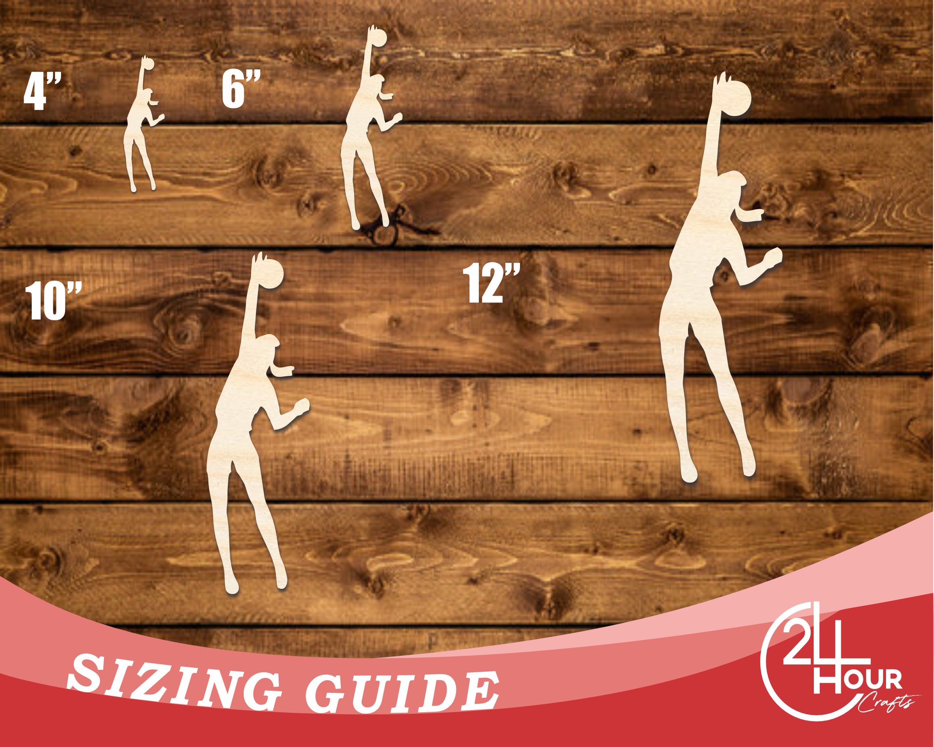 Unfinished Baltic Birch Wood Volleyball Serve Shape Cutout for DIY Crafts - Up to 46 Inches for 24+ DIY Projects