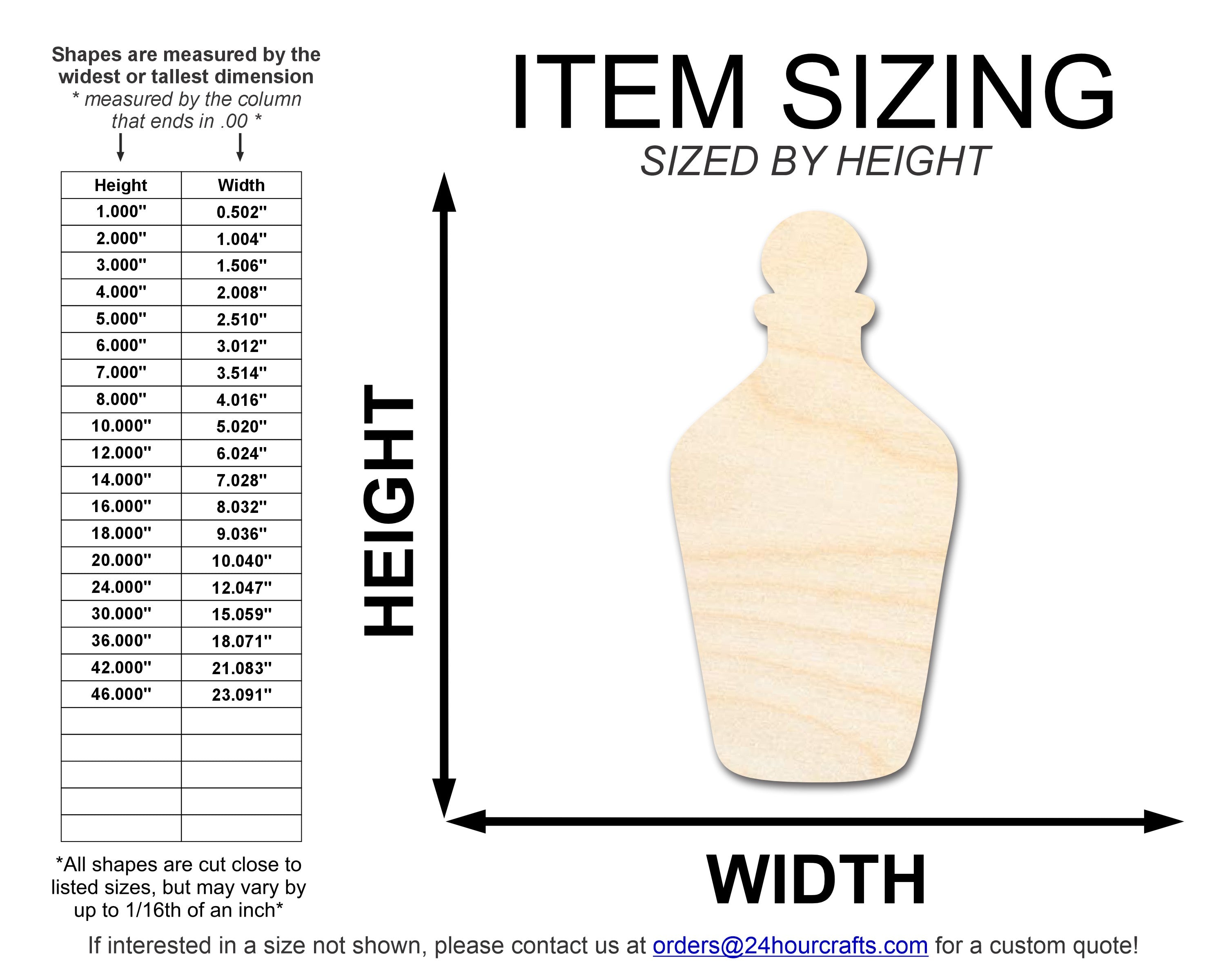 DIY Unfinished Wood Witch's Brew Shape Cutout - Up to 46 Sizes for Your Crafts