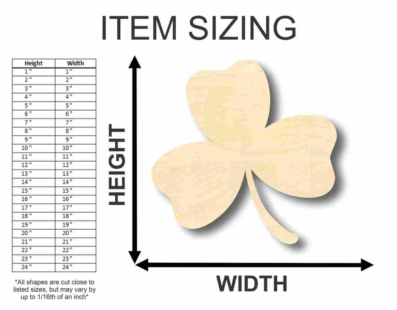 Unfinished Wood Shamrock Shape for St Patrick's Day Crafts - Ideal for Up to 46 DIY Projects