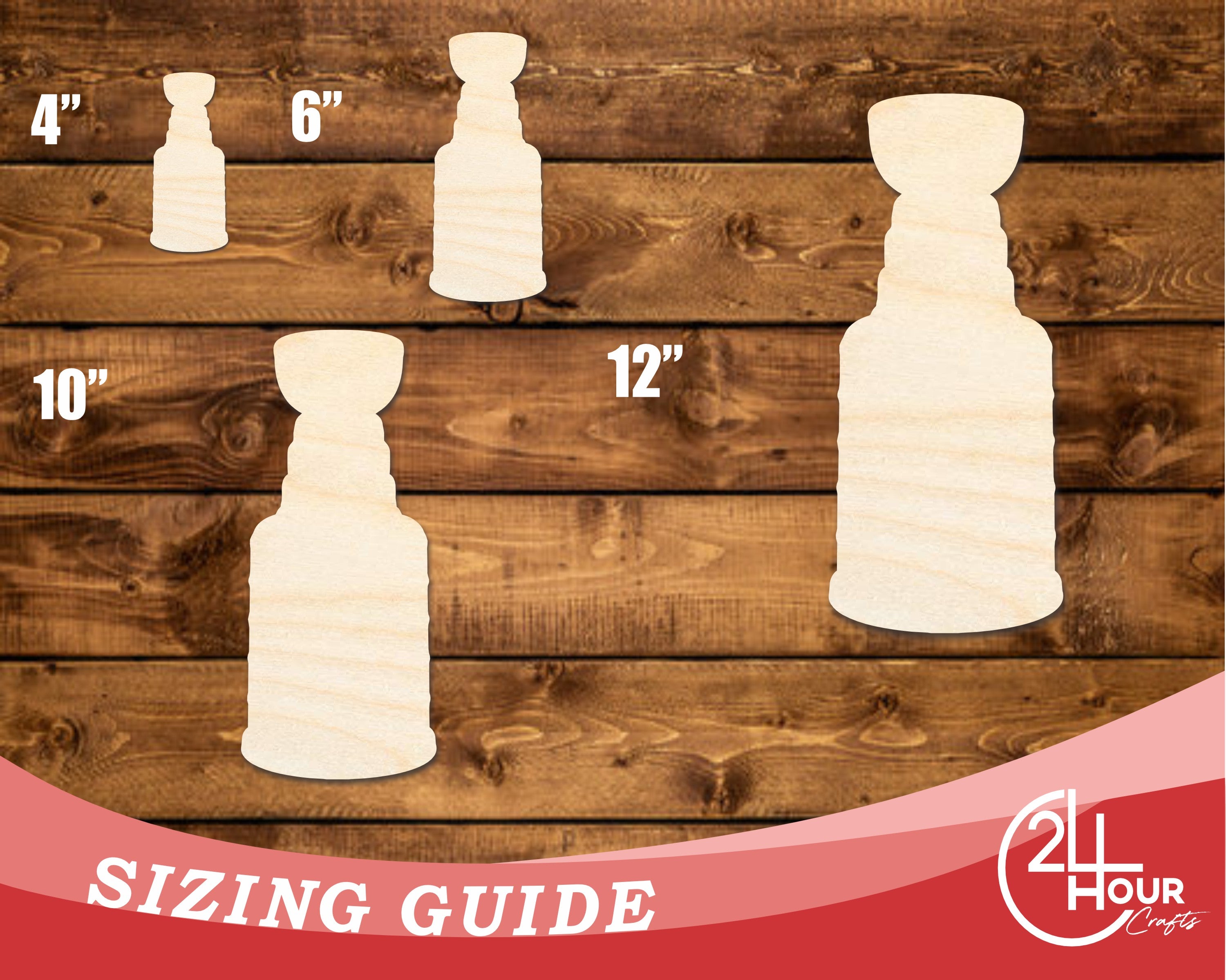 DIY Unfinished Baltic Birch Wood Hockey Trophy Cutouts up to 46 Inches