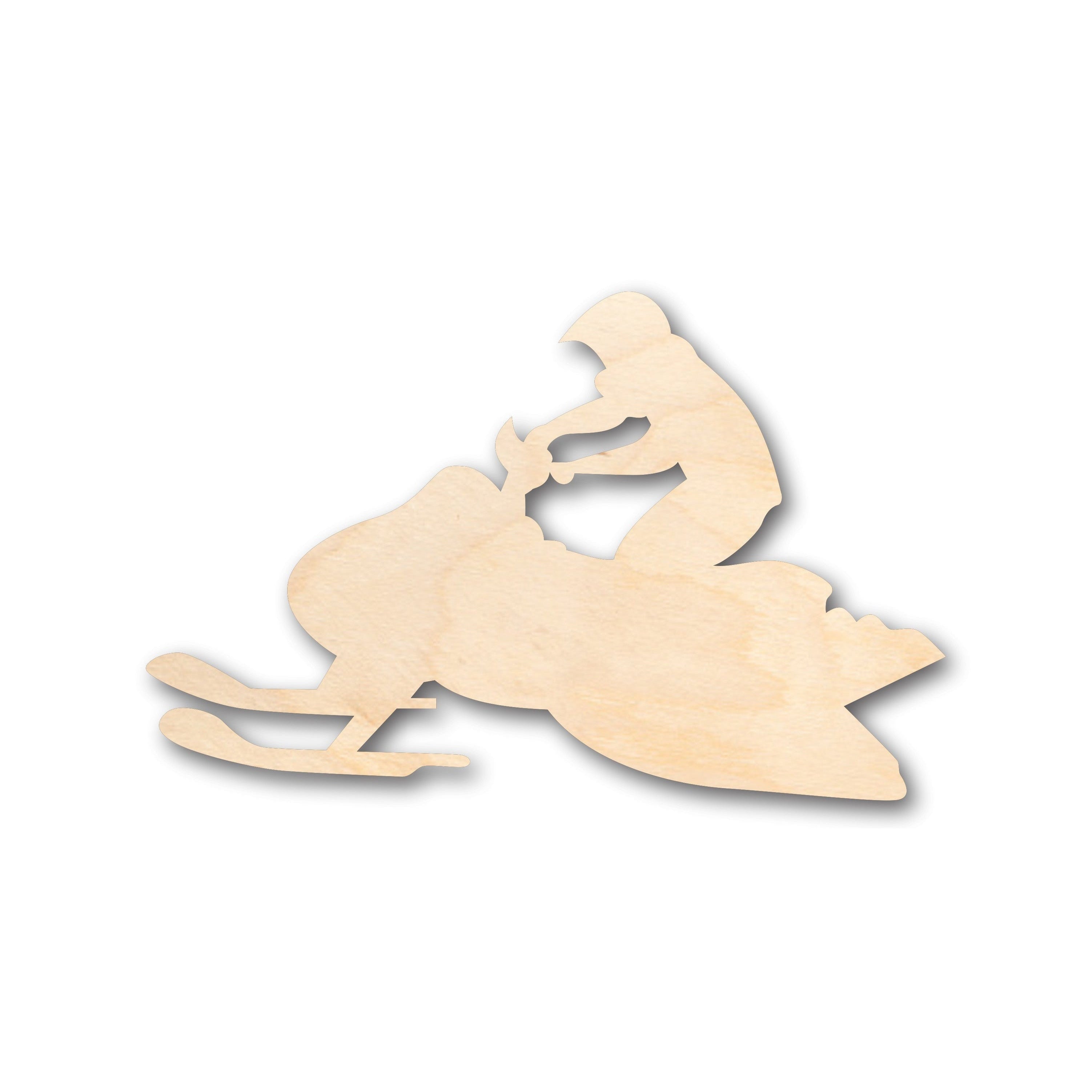Unfinished DIY Wood Craft - Snow Mobile Rider Shape for Up to 46 Creative Projects