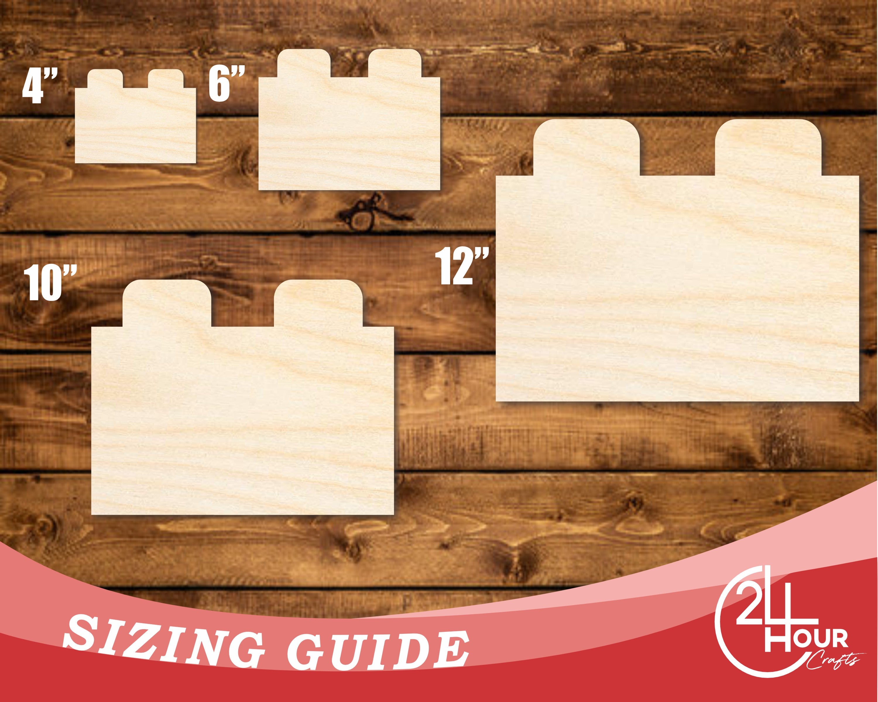 DIY Unfinished Baltic Birch Wood Building Block Shapes, Up to 46 Inches