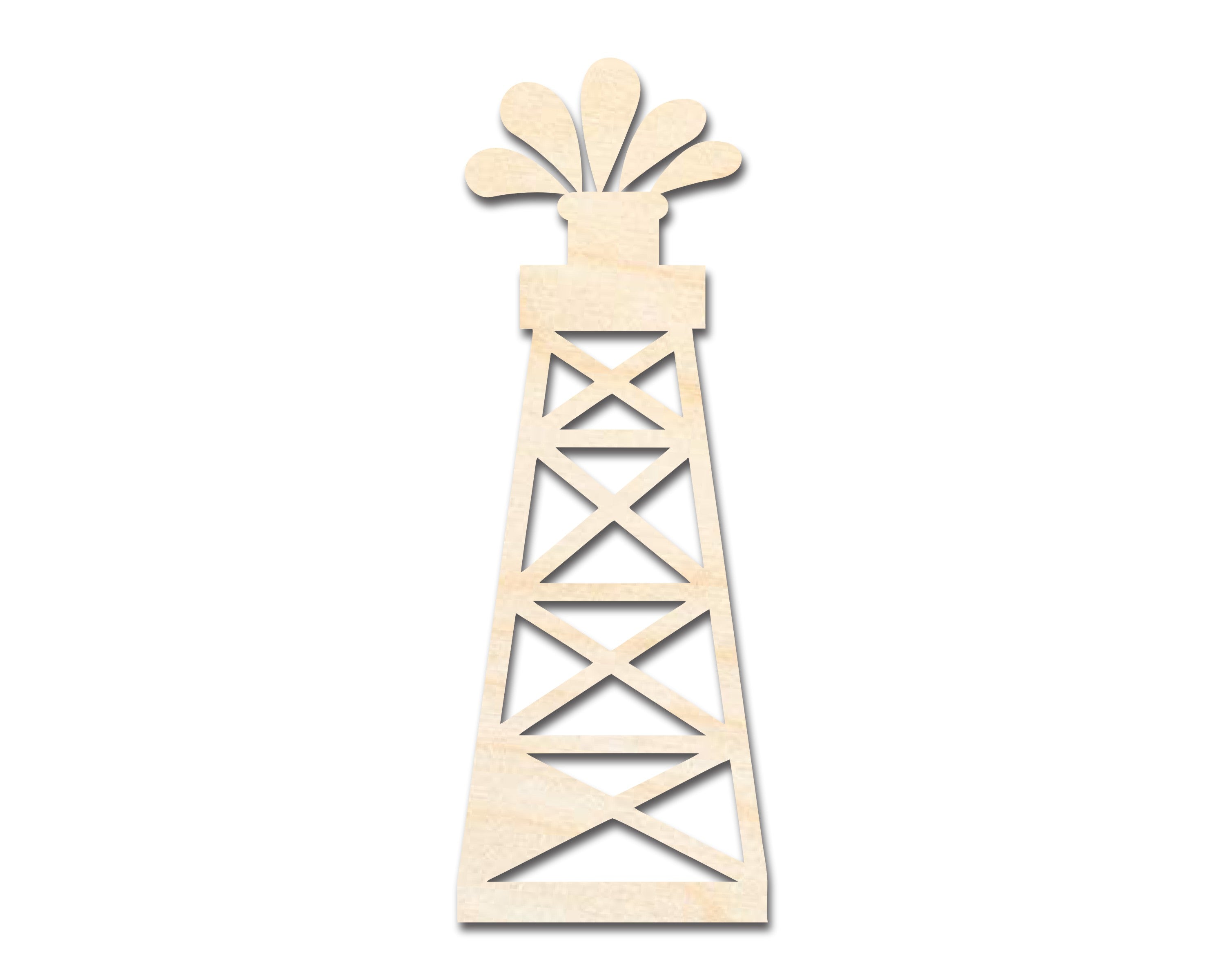 DIY Unfinished Baltic Birch Wood Oil Rig Shape Cutout up to 46 Inches