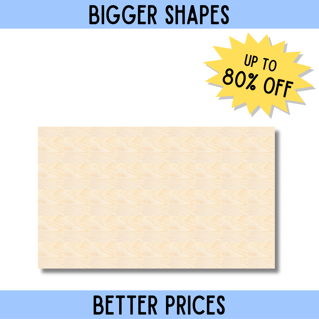 Premium Unfinished Wood Rectangle Shape Cutout for DIY Craft Projects - Bigger and Better